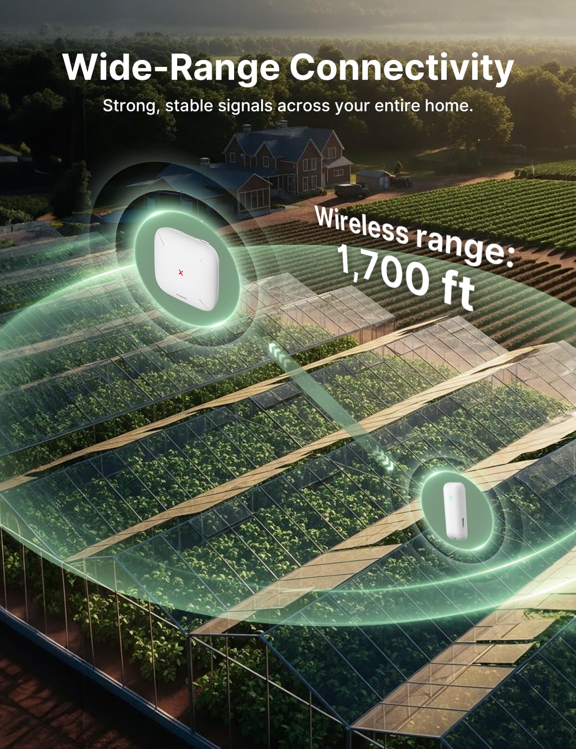 X-Sense Smart Wi-Fi Temperature and Humidity Monitor, Base Station Required | Humidity Monitor for House and Gardening, SBS50 Base Station Required for App Alerts, Trends, and Data Export at No Cost