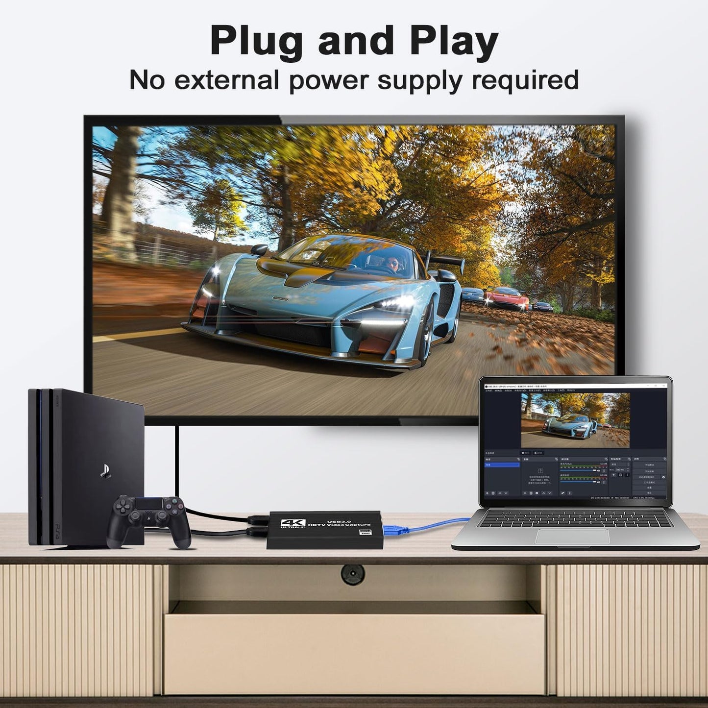 Capture Card for Streaming 4K HDMI Video Capture Card USB 3.0 Video Capture Device Full HD 1080P 60FPS Video Recorder Card for Game Recording Live Streaming Broadcasting Online Meeting Teaching