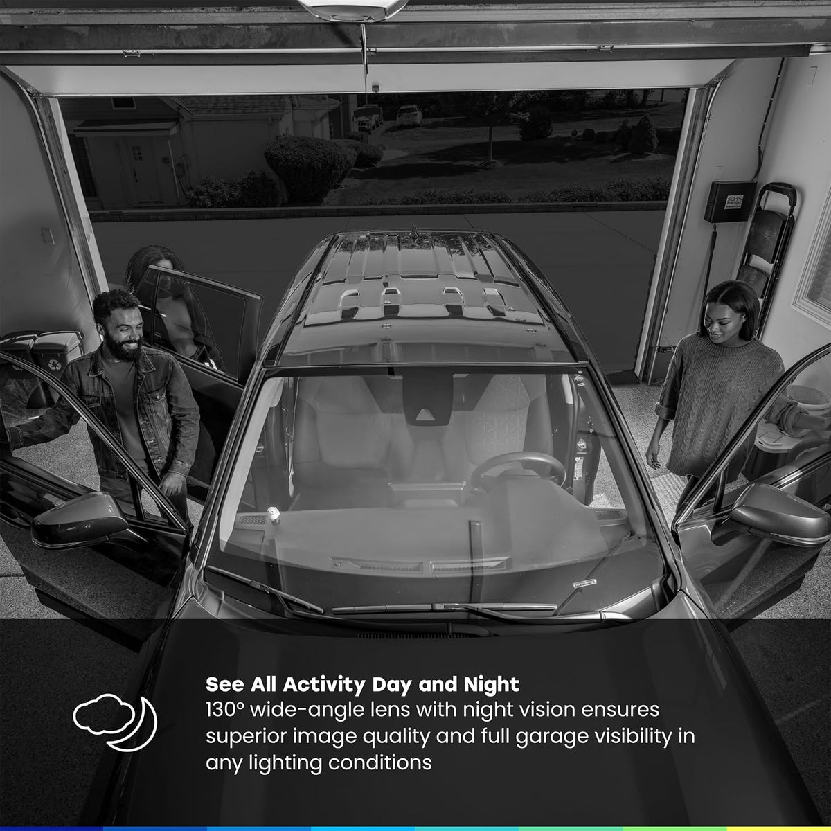 myQ Garage Plug-in Camera Gen 2 – 2K Smart Wi-Fi Garage Camera with Night Vision, Wide-Angle Lens, 2-Way Audio, Magnetic Base & Motion Alerts, App Control – Compatible with Your Garage Door Opener