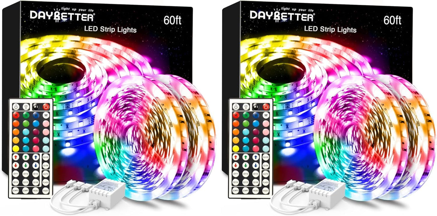 DAYBETTER 100ft Smart IC WiFi LED Strip Lights, Work with Alexa and Google Assistant, BGRIC LED Lights App Control Segmented DIY Multiple Colors, Color Changing Music Sync for Bedroom Decor (1 Roll)