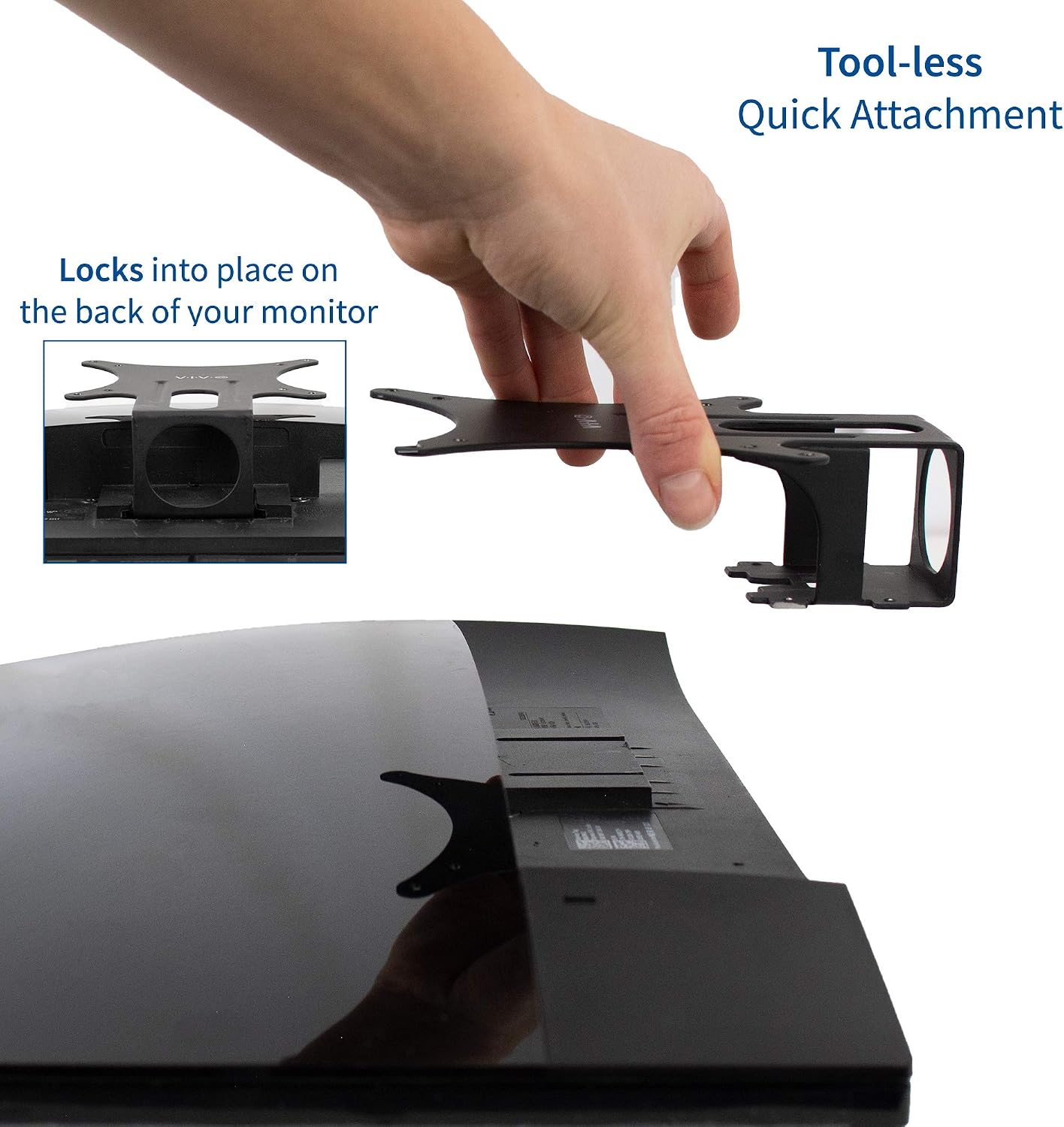 VIVO Quick Attach VESA Adapter Plate Mounting Bracket Designed for Dell Monitors, SE2416HX SE2717HX SE2717H S2216M SE2716H SE2216H S2817Q SE2417HG S2316H S2316M SE2416H and More, Black, Mount-DLSSE2