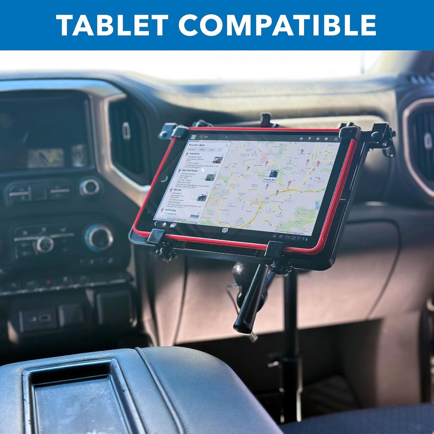 Mount-It! Car Laptop Mount, No-Drill Passenger Seat Laptop Stand with Cooling Tray for Up to 17″ Laptops & Tablets, Adjustable Full Motion Vehicle Laptop Mount