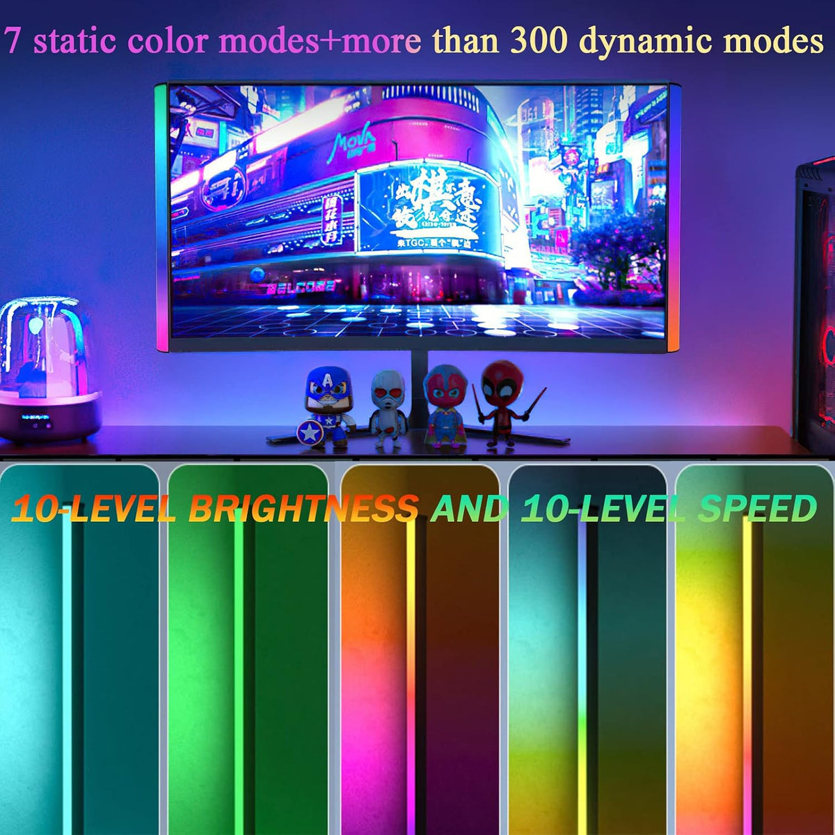 RGB Under Monitor Light Bar, 30cm