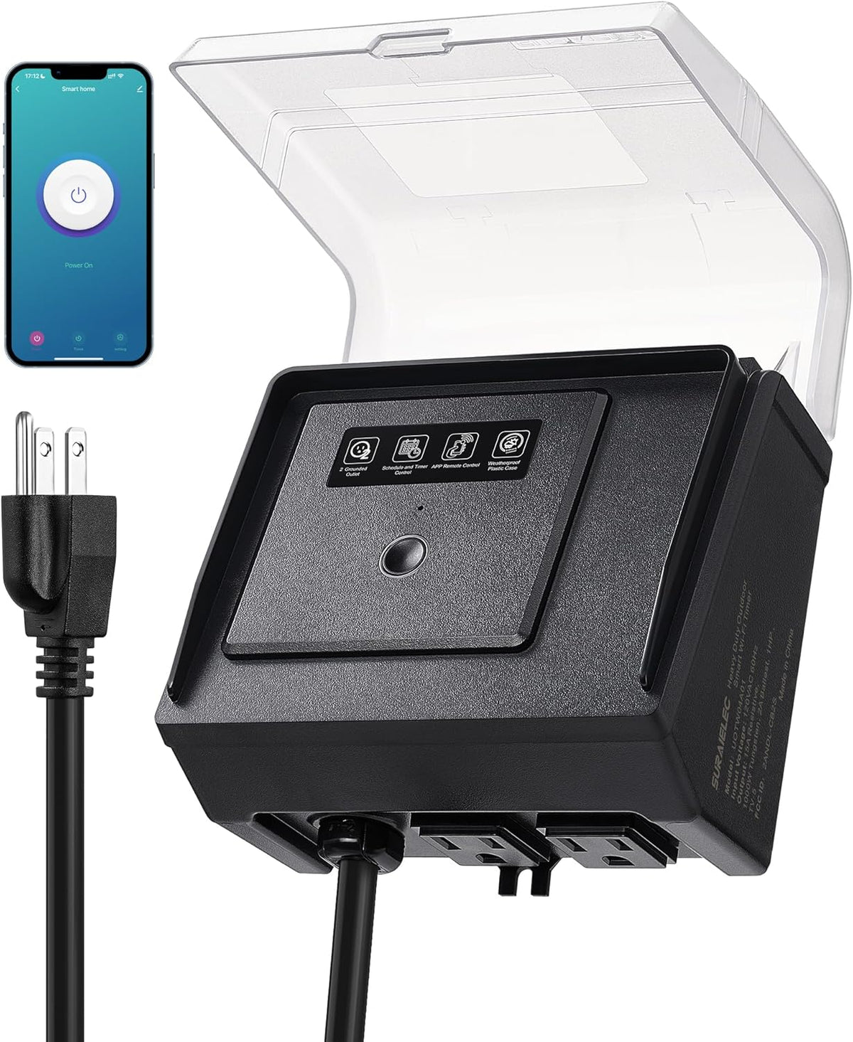 SURAIELEC WiFi Pool Timer for Above Ground Pool, NEMA 5-15R, 15A 125V 1HP