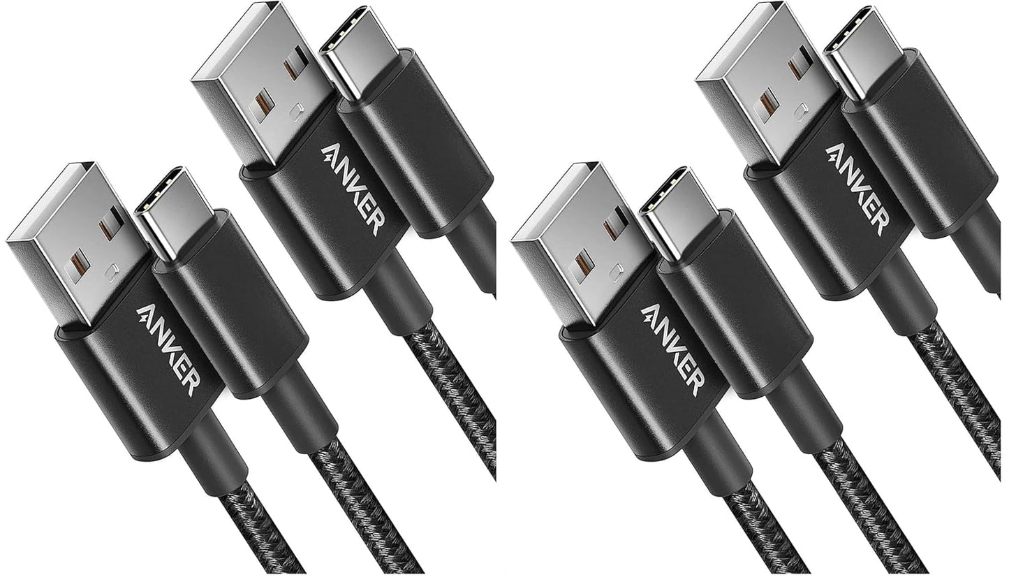 Anker Cable [2 Pack 10ft], USB A to USB C Cable for iPhone 17 Series,Samsung Galaxy S10 S10+, LG V30, Beats Fit Pro and More (Black).