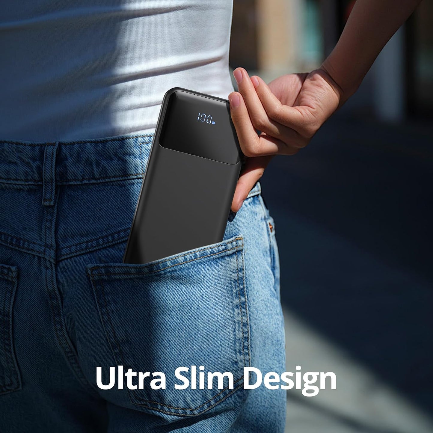 Portable Charger with Built in Cables, Power Bank with Cords Wires, Slim 10000mAh Travel Battery Pack 6 Outputs 3 Inputs 3A Fast Charging for Samsung Google Pixel LG Moto iPhone iPad, 1 Pack