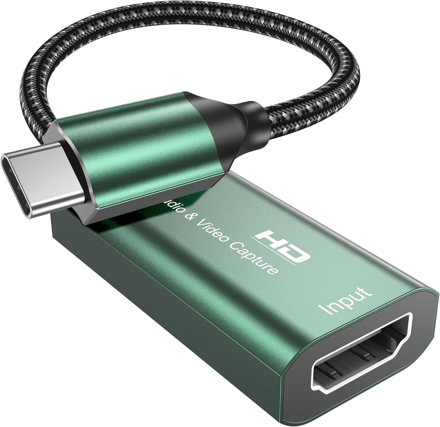 Video Capture Card,4K USB 3.0 HDMI to USB C Capture Card,1080P 60FPS Capture Card for Gaming, Streaming, Compatible with IPad Windows Mac OS Switch PS5/4 Xbox OBS Zoom DSLR Camera (Green)