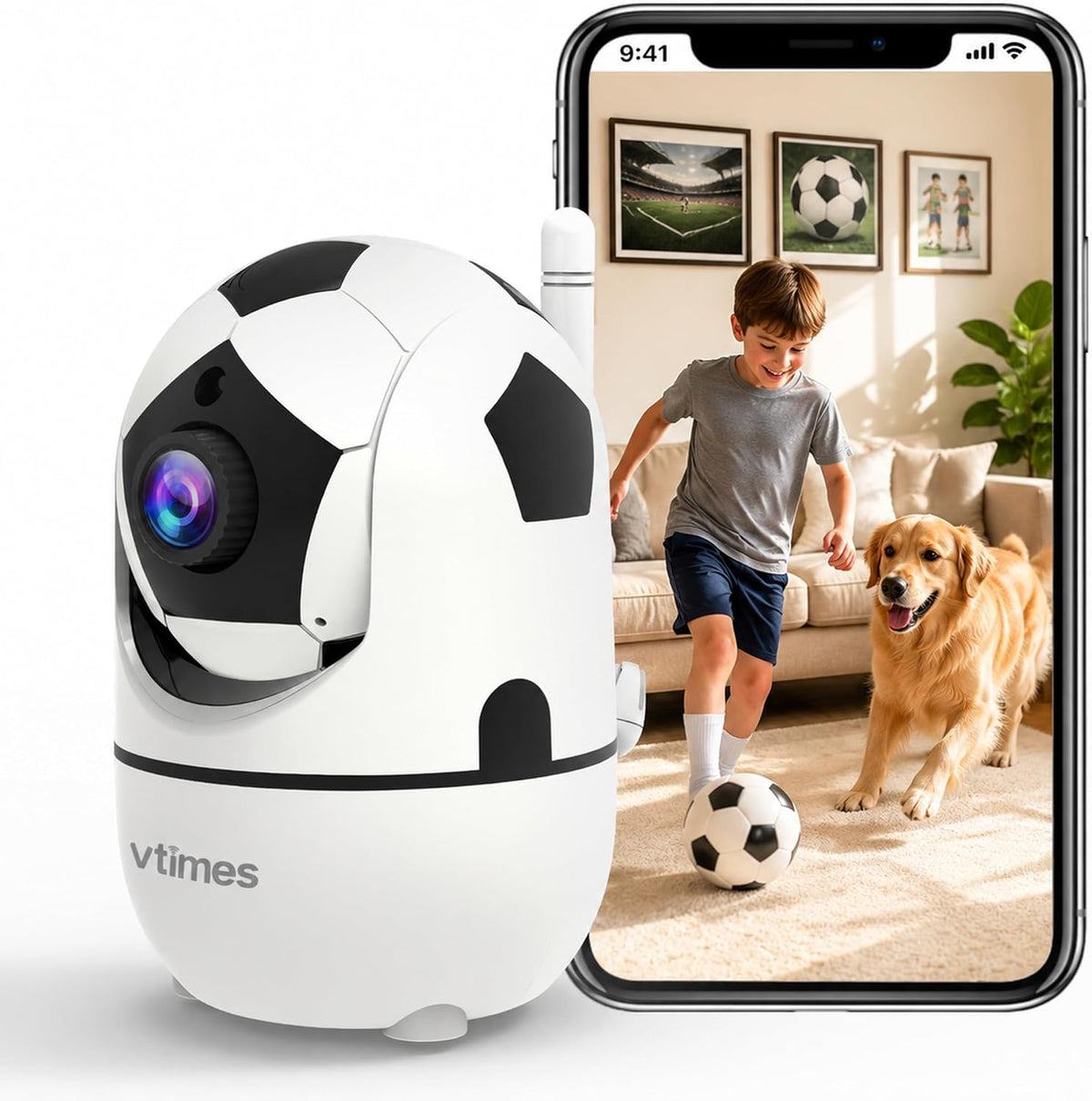 VTimes 1080P Pan/Tilt Indoor Camera, WiFi Cameras for Home Security