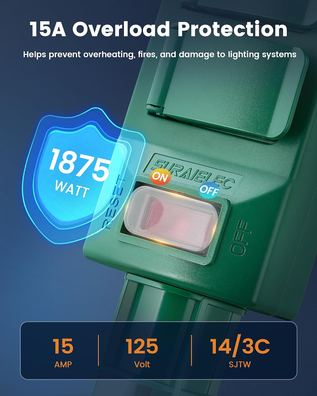 SURAIELEC Outdoor Power Stake Smart WiFi Light Timer, 6 Outlets, Waterproof