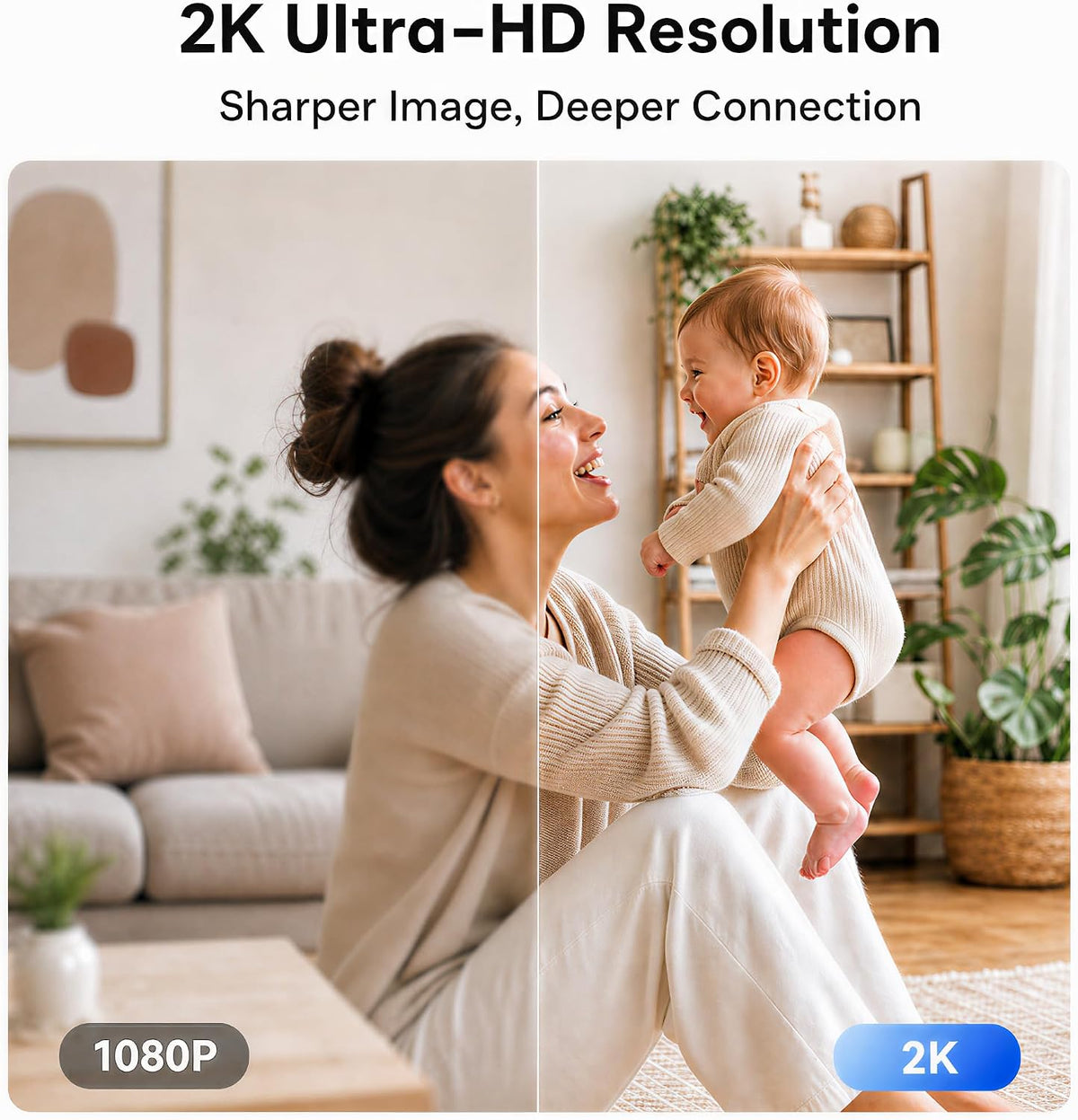 2K Indoor Cameras for Home Security, Baby Monitor, Motion Detection