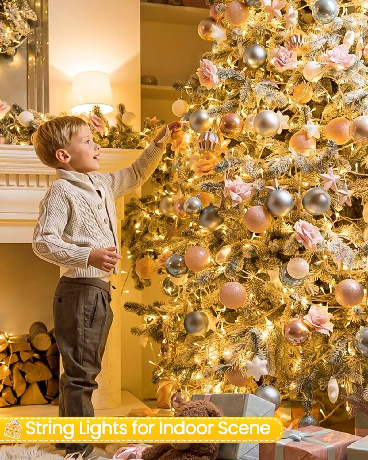 2 Pack 200 LED Battery Operated String Lights, 8 Modes Twinkle Fairy Lights | 66FT Warm White Christmas Lights Indoor Outdoor, Waterproof Battery Lights for Bedroom Party Porch Tree Holiday Decorations