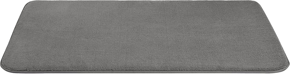 American Soft Linen 21x32 Fluffy Foamed Slip Reducer Bath Rug, Machine Washable Area Bath Mat Rugs for Bathroom, Gray