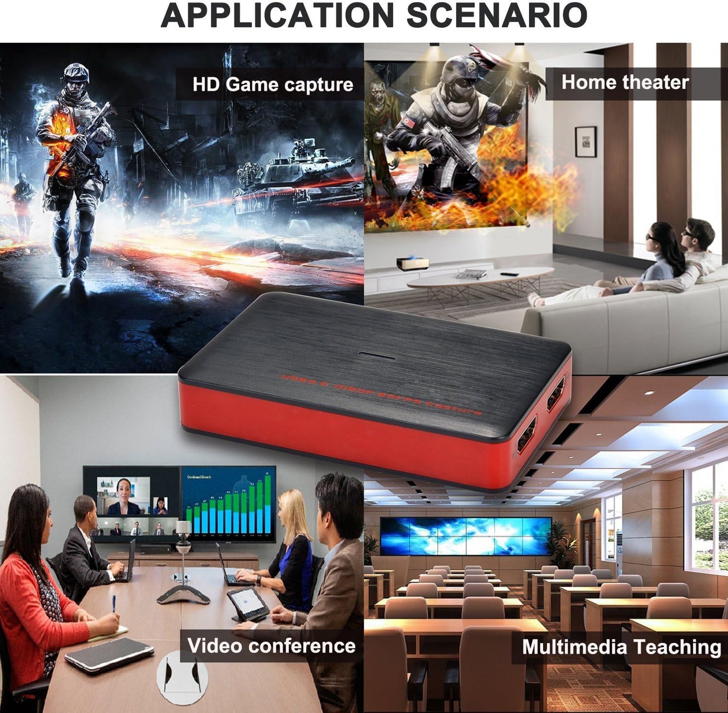 Y&H USB3.0 HDMI Game Capture Card Audio Video 4K 30P/1080P 120fps Record and Live Streaming,HDMI Capture Device for Nintendo Switch PS5 PS4 Xbox One 360 Wii U,Windows Linux Os X System