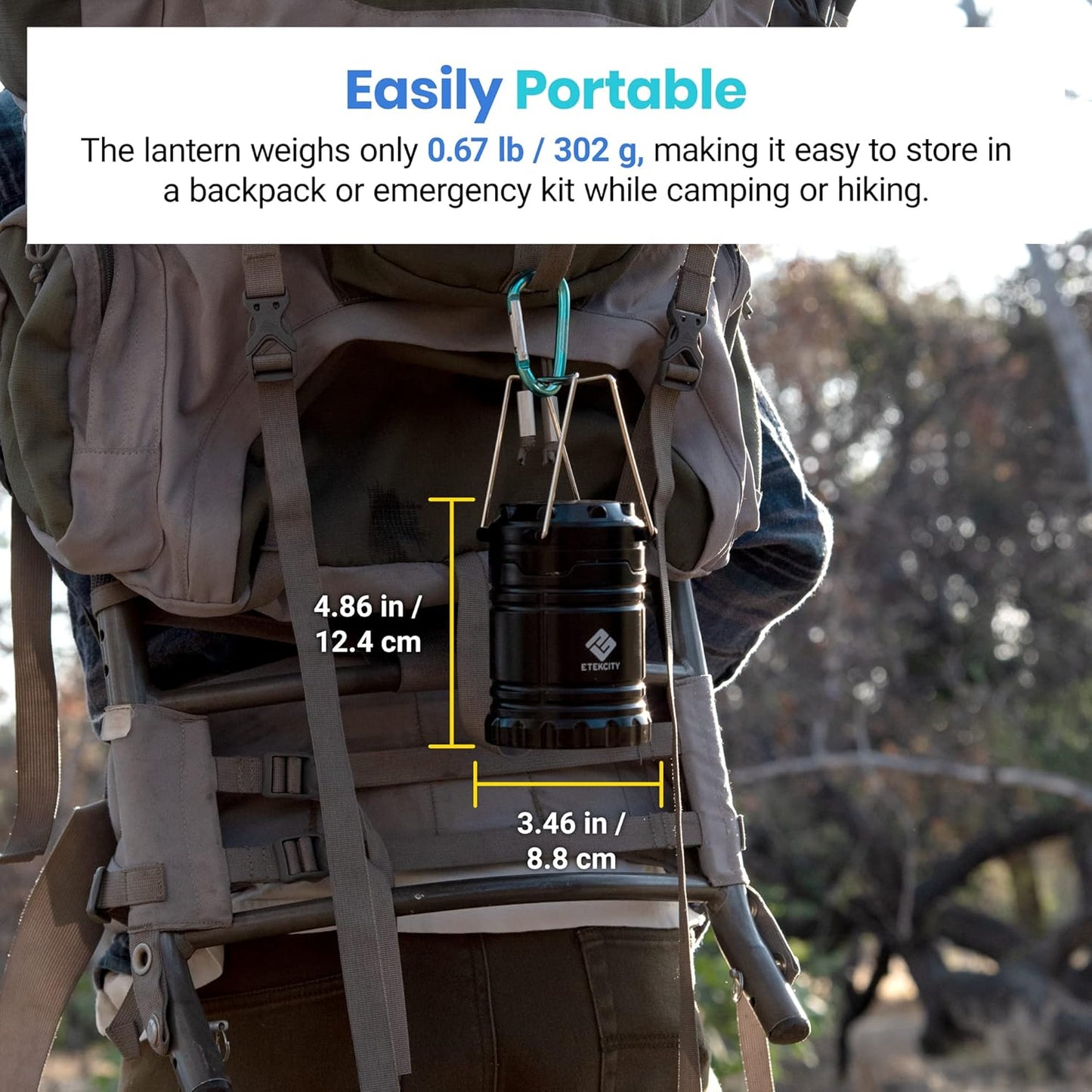 Etekcity LED Camping Lanterns, Battery Included, 4 Pack | Power Outages, Hurricane Preparedness, Camping Essentials, Emergency Kit, Water Resistant, Collapsible Design
