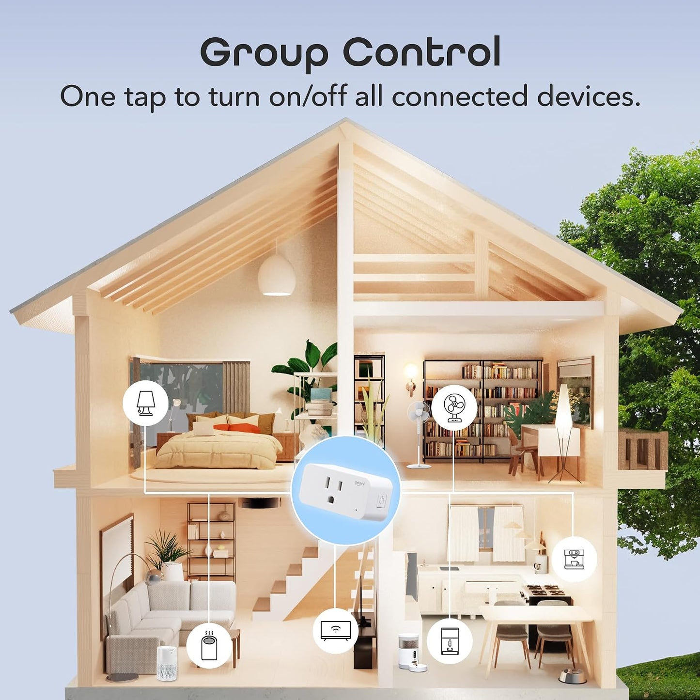 Geeni Smart Plug Mini 15A WiFi Outlet 4-Pack, Compatible with Alexa Google Home, No Hub Required, App Remote Control, UL Certified White