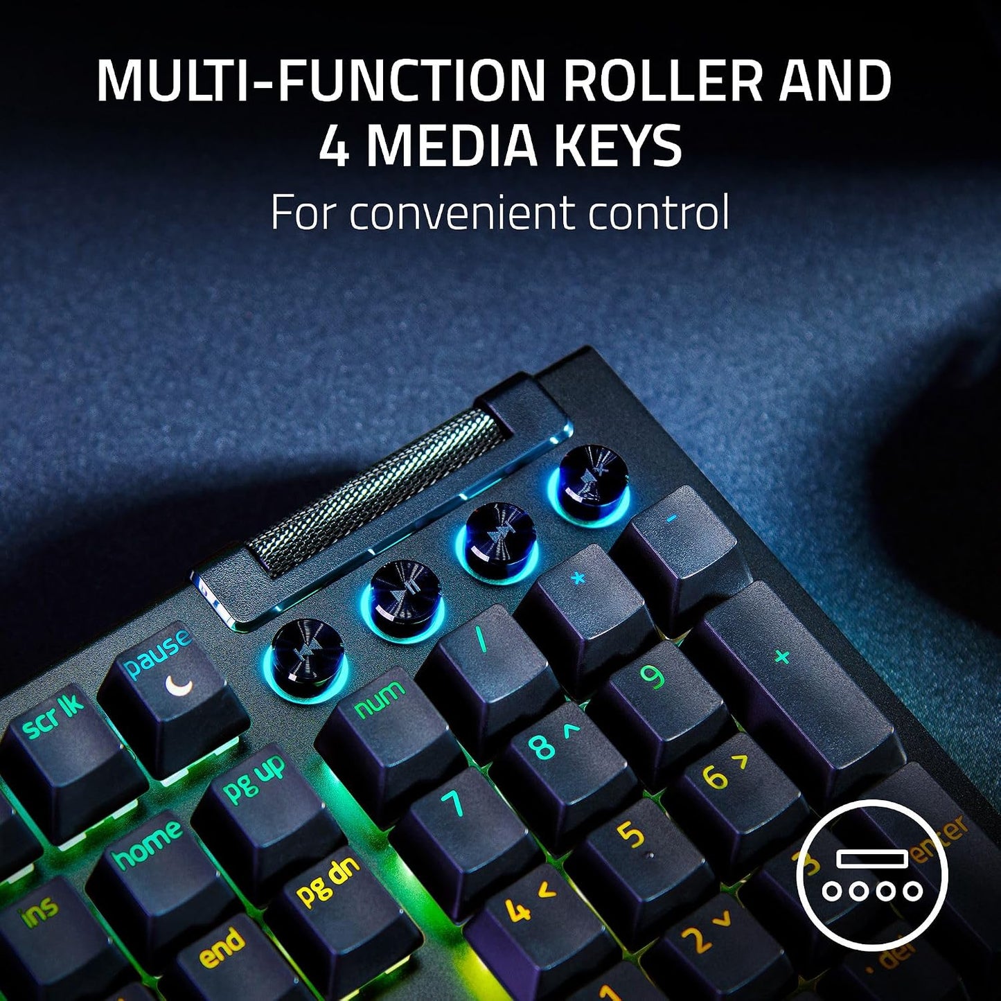 Razer BlackWidow V4 Mechanical Gaming Keyboard, Green Switches | Tactile & Clicky Switches, Chroma RGB, 6 Dedicated Macro Keys, Magnetic Wrist Rest, Doubleshot ABS Keycaps, Snap Tap