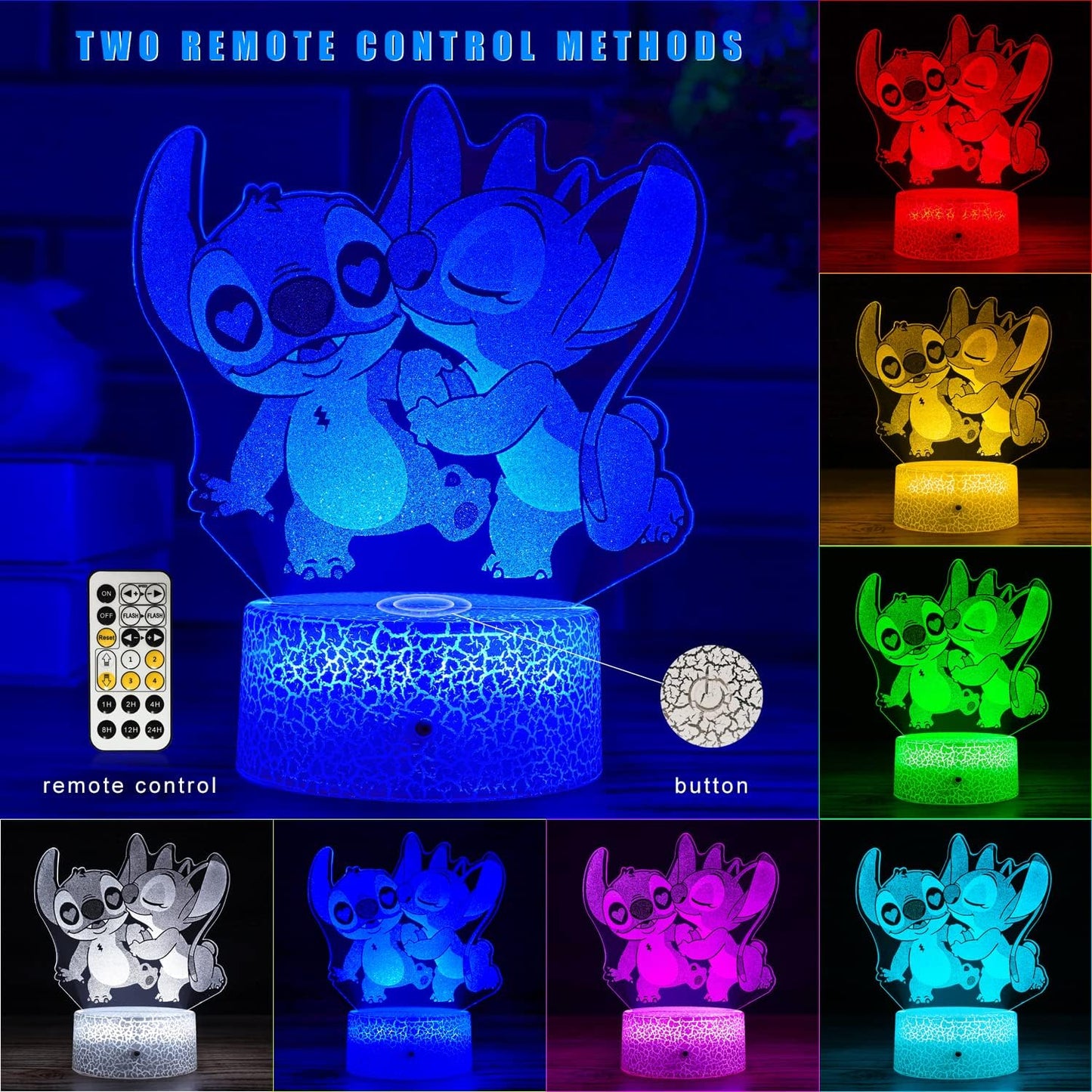 Gifts for Girls Cool Night Light with Timer Remote & Smart Touch 7 Colors Changing Dimmable Cool Room Decor Bedside Lamp for Bedroom Boys Girls
