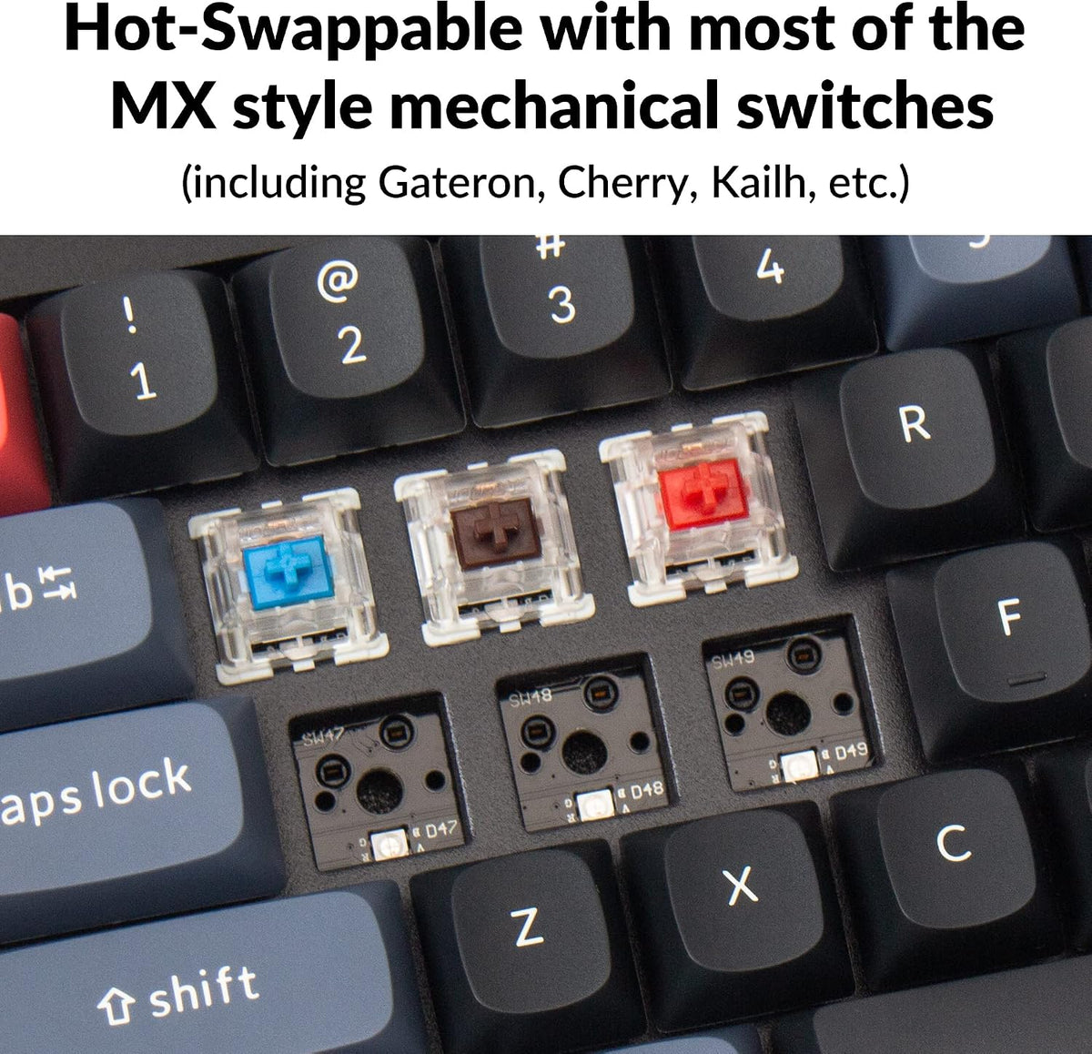 Keychron Q7 Wired Custom Mechanical Keyboard, 70% Layout QMK/VIA Programmable Macro with Hot-swappable Gateron G Pro Blue Switch Double Gasket Compatible with Mac Windows Linux (Black)