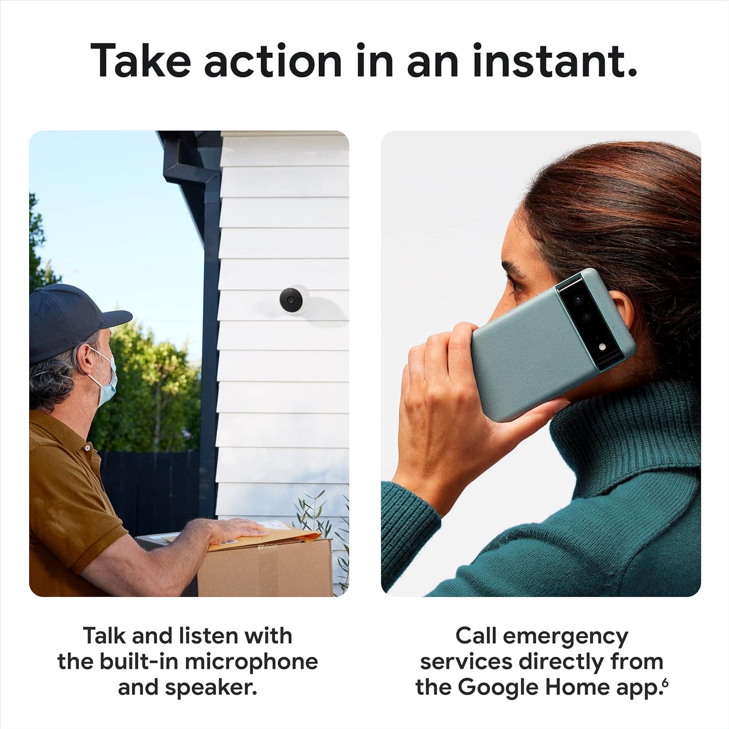 Google Nest Cam Outdoor or Indoor, Battery - Wireless Security Camera | Home security camera, built-in intelligent alerts, 1080p HDR video, works with Google Home and Alexa