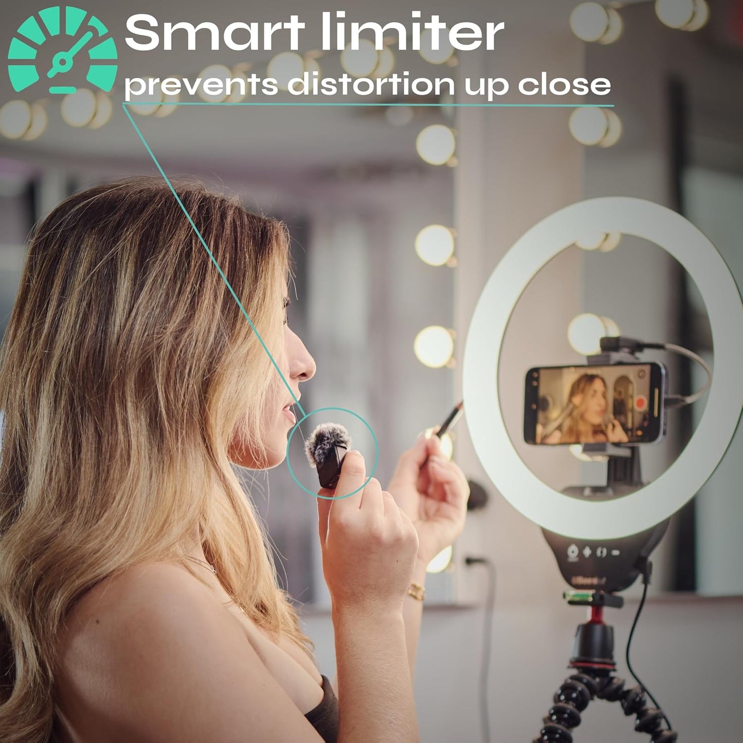 Creatormic Voice-enhancing Mini Wireless Lavalier Microphones for Iphone, Android, Camera - Limiter, Voice Eq, Noise Cancel, Magnetic Mount – 2 Pack Lapel Mics for Youtube, Vlogging, Streaming, Tiktok