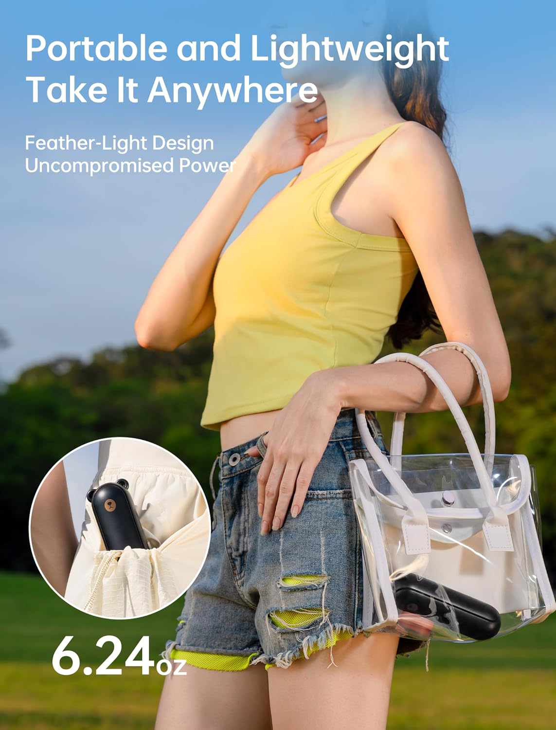 JISULIFE Handheld Fan 8 Plus: 40H Cooling & 4500mAh PowerBank & Flashlight | USB Rechargeable, Portable Pocket Size for Travel, Makeup, Concerts, Summer Gifts for Women(Black)