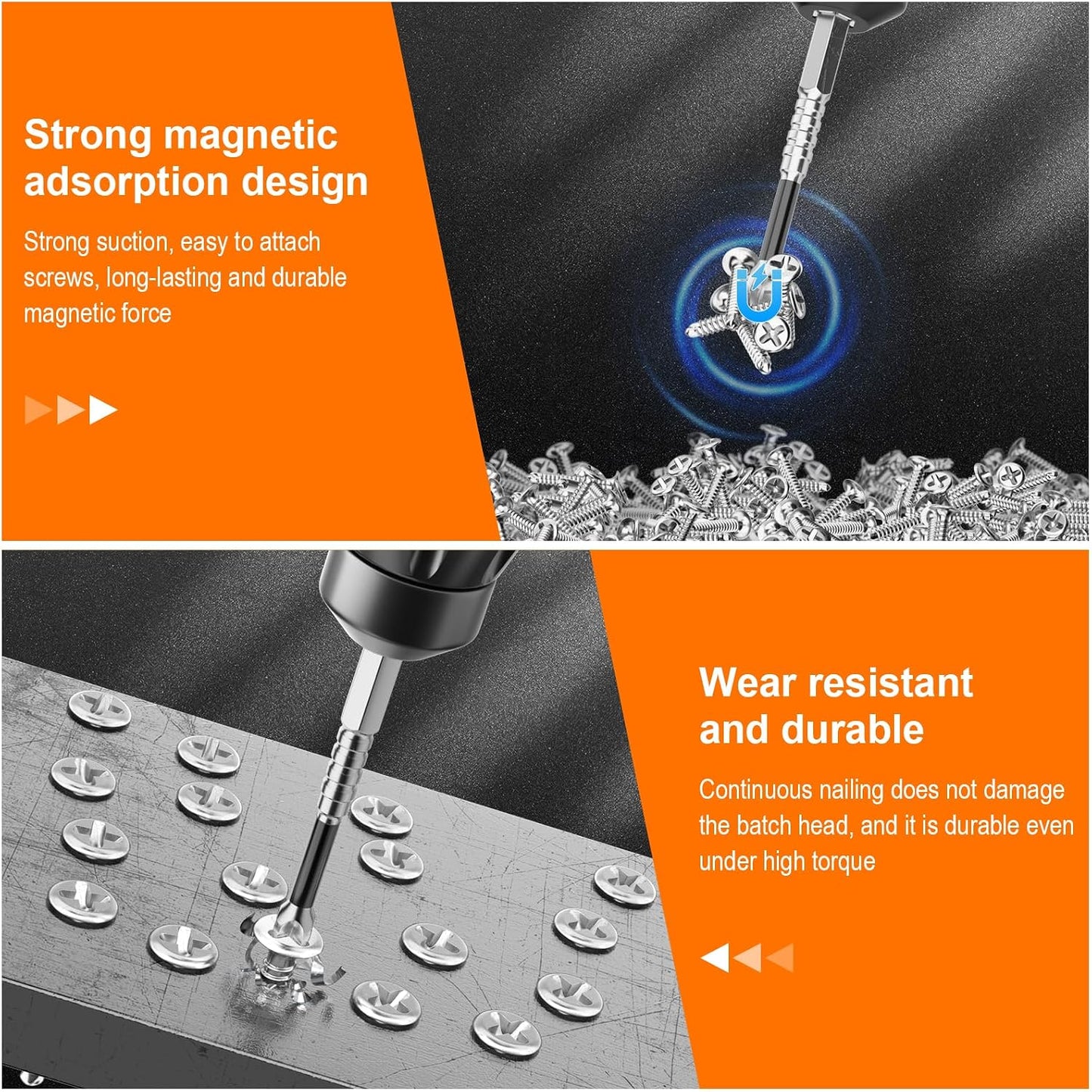 High Magnetic Screwdriver Drill Bit Set - 12Pcs | K5 Impact Resistant Non Slip Bit - Magnetic Screwdriver Set - Screwdriver Bit Set - 25 50 65 70 90 150mm