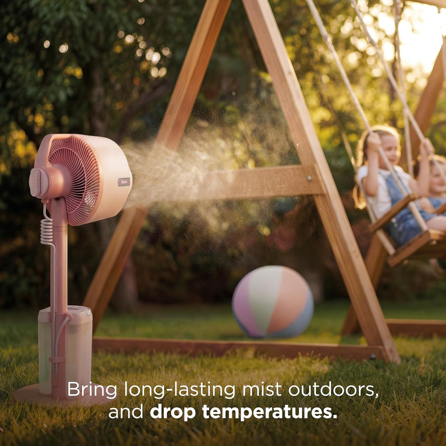 Shark FlexBreeze Pro Mist 2-in-1 Fan with Integrated Mist, Blush, FA300PK2 | Corded/Cordless, Pedestal to Tabletop, up to 24-Hr Battery, up to 70 Ft of Power, 5 Speeds, with Integrated Misting Tank