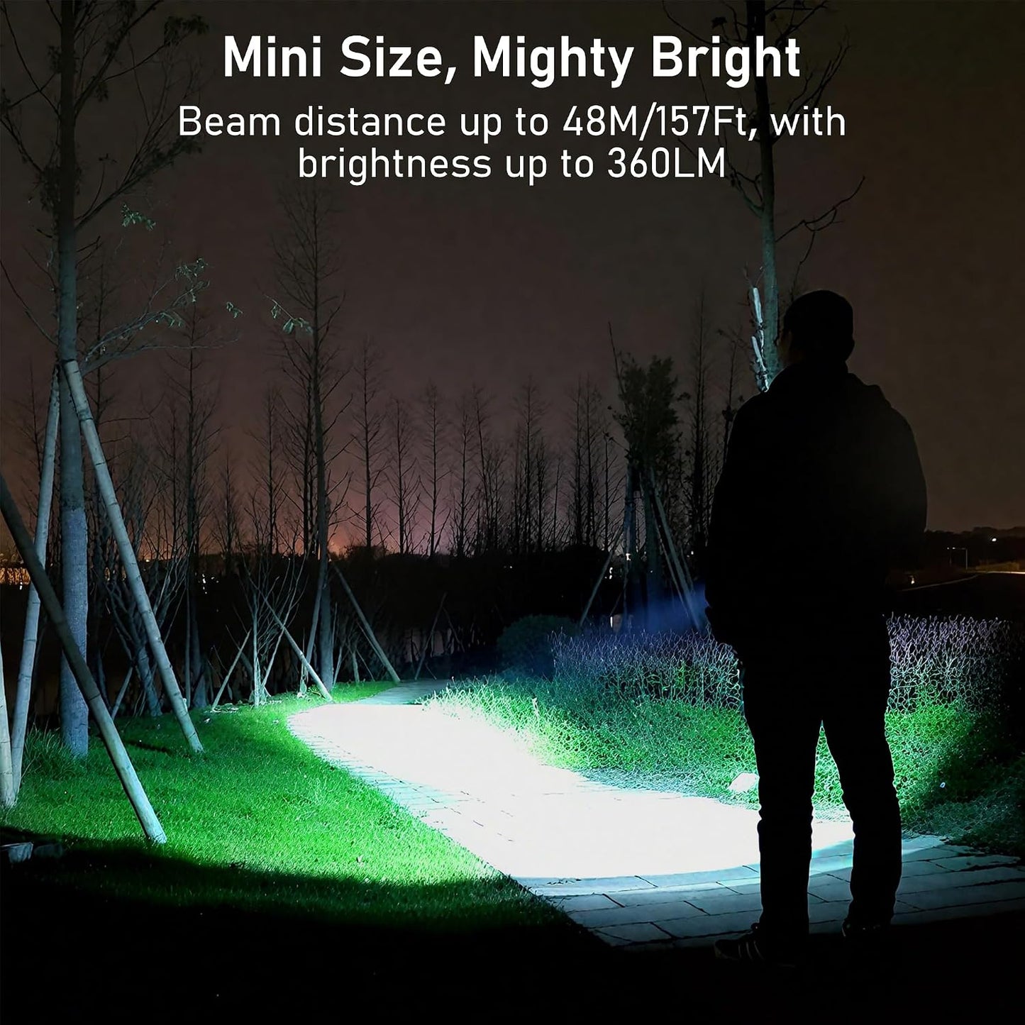 Blukar 2 Pack EDC Rechargeable Keychain Flashlight, 360L Mini Flash Light | 3 Lighting Modes, Memory Function, Waterproof, Compact Pocket Light for Everyday Carry, Emergency, Camping, Outdoor