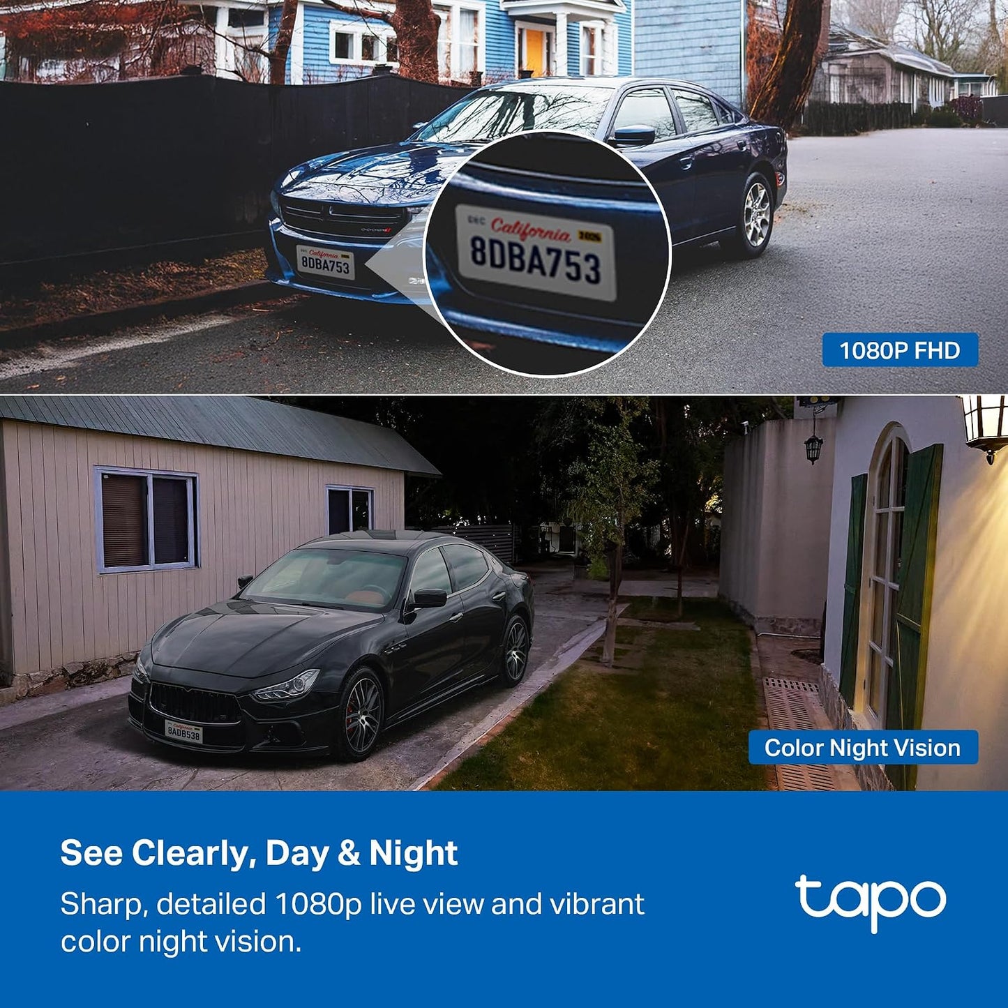 Tapo 1080p Outdoor Wireless Security Camera - Up to 180-Day Battery, Person Detection, Color Night Vision, Subscription-Free Local Storage or Optional Cloud, Works with Alexa & Google Assistant, C400