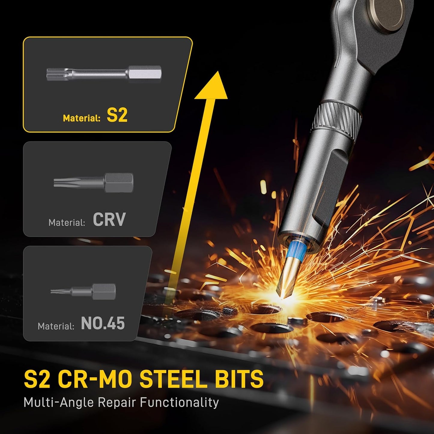 42 in 1 Magnetic Screwdriver Set, Multi Bit Ratcheting Screwdriver Set | with T Handle, Storage Case Repair Tool Kit for Computer, Eyeglass, Bicycles, Watch, Ring Doorbell, Furniture and DIY Man