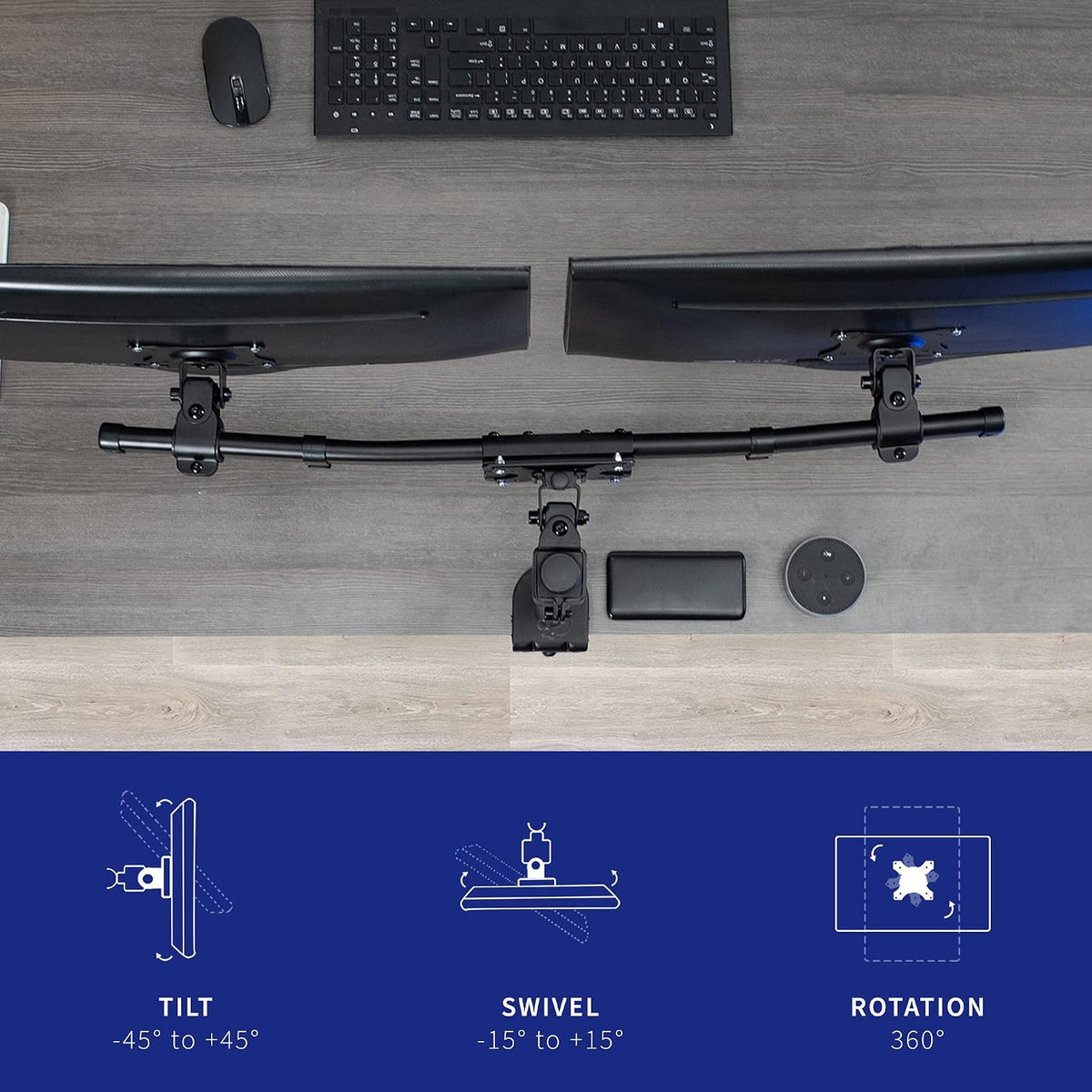 VIVO Black Dual VESA Bracket Adapter, Up to 27 in Screens, MOUNT-VW02A