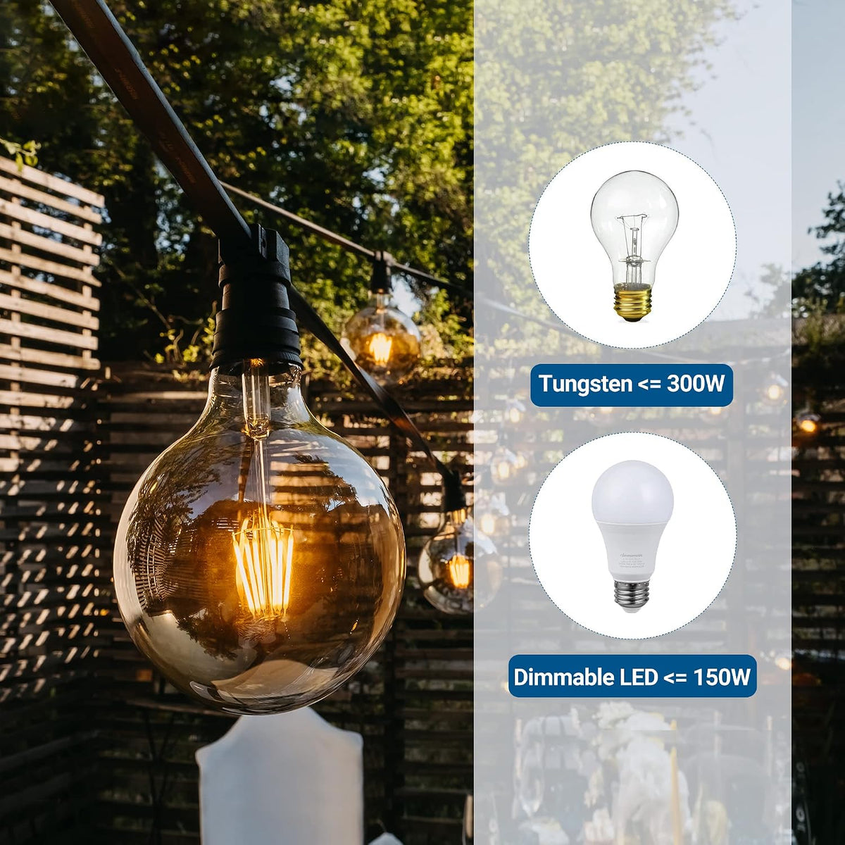 DEWENWILS Outdoor Dimmer for String Lights, 100FT Remote Switch Range