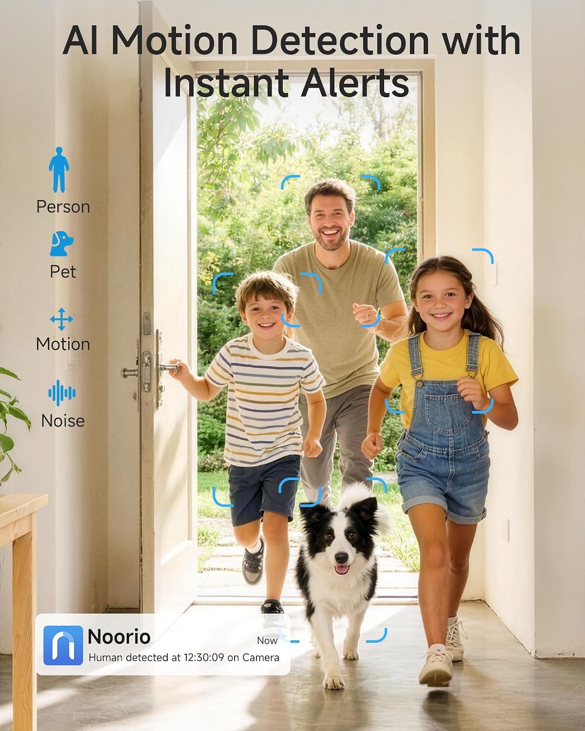 Noorio 2K Indoor Security Camera, Baby & Pet Monitor with 5/2.4 GHz WiFi