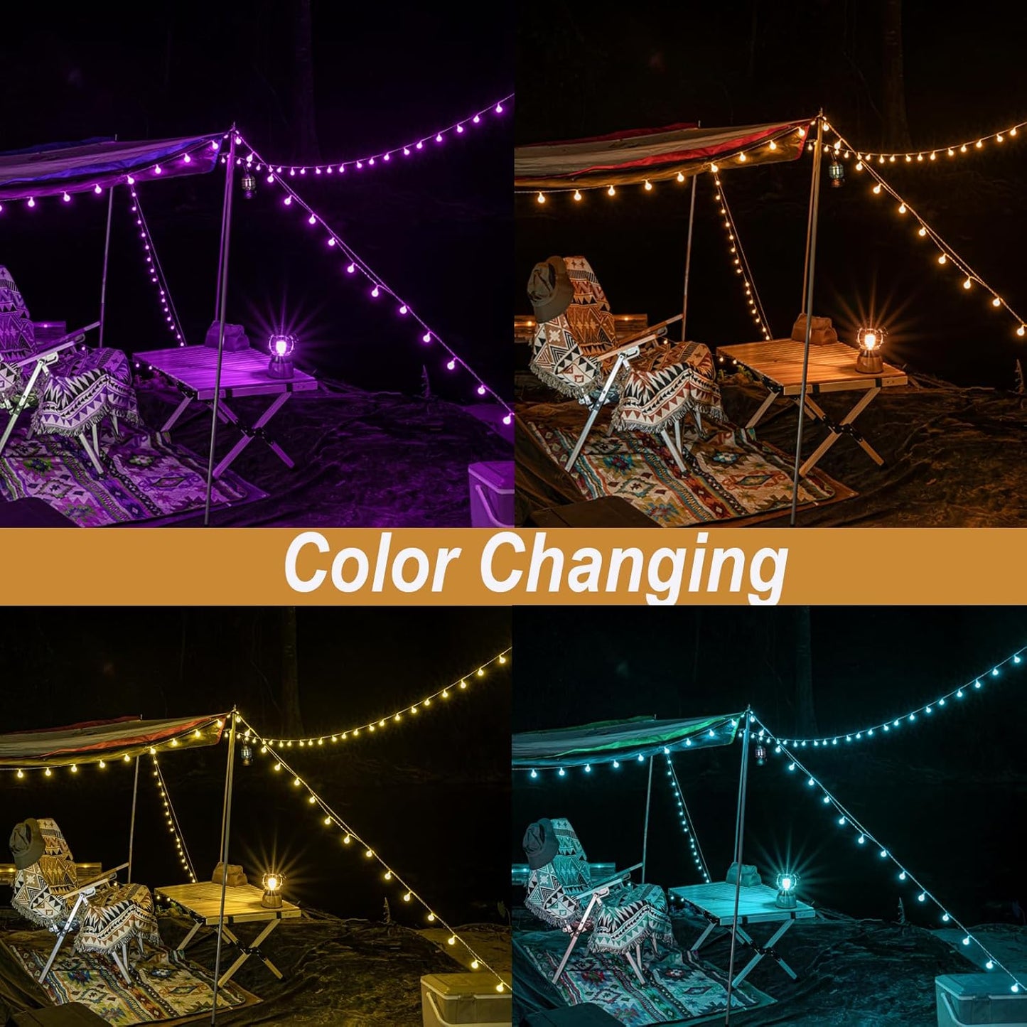Mocalido 50ft Color Changing Globe String Lights Indoor, Hanging Colored Lights for Bedroom 75 LED USB Powered with Remote, Classroom Fairy Lights, Camping Tent Decor