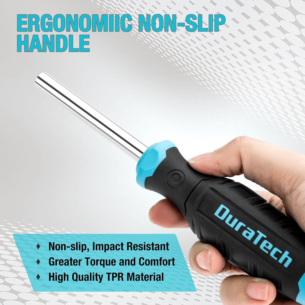 DURATECH Screwdriver, Multi-Function Set with 60 Replaceable Cr-V Bits | Replaceable Cr-V Bits(Flat, Phillips, Torx, Hex, Square), All in One Screw Drivers with Rolling Barrel Bits Holder