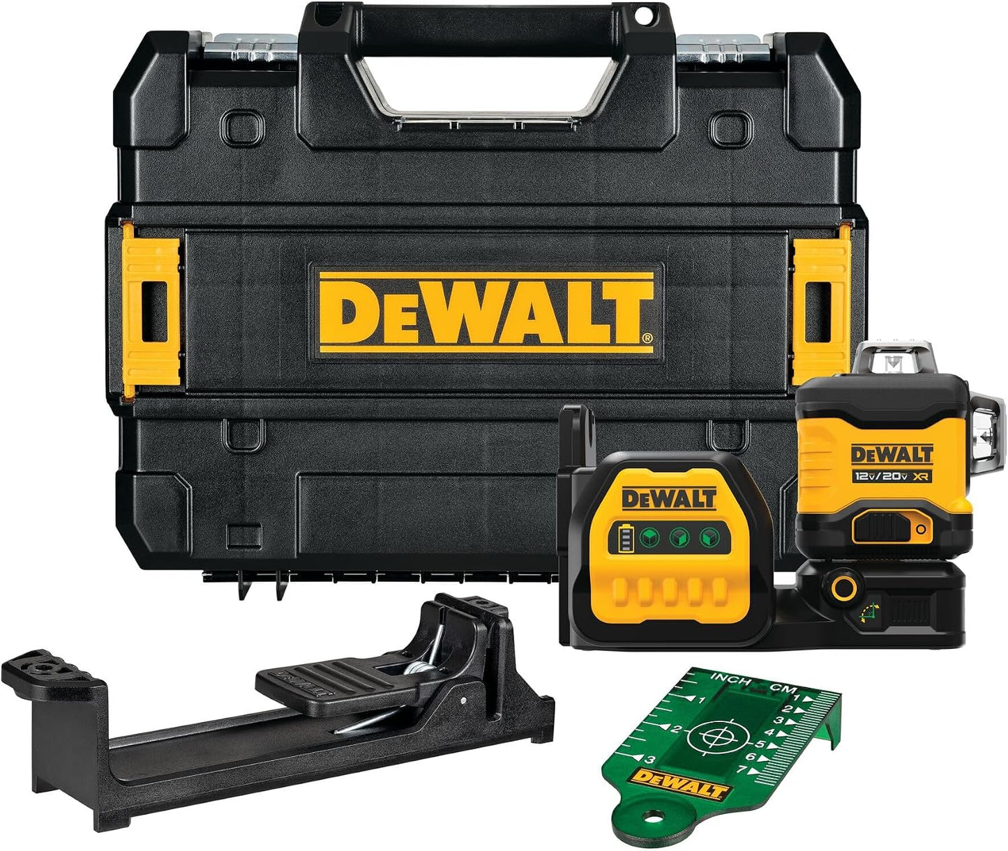 DEWALT 20V/12V MAX Laser Level Kit, 3 x 360, Green (DCLE34030G), Color Yellow