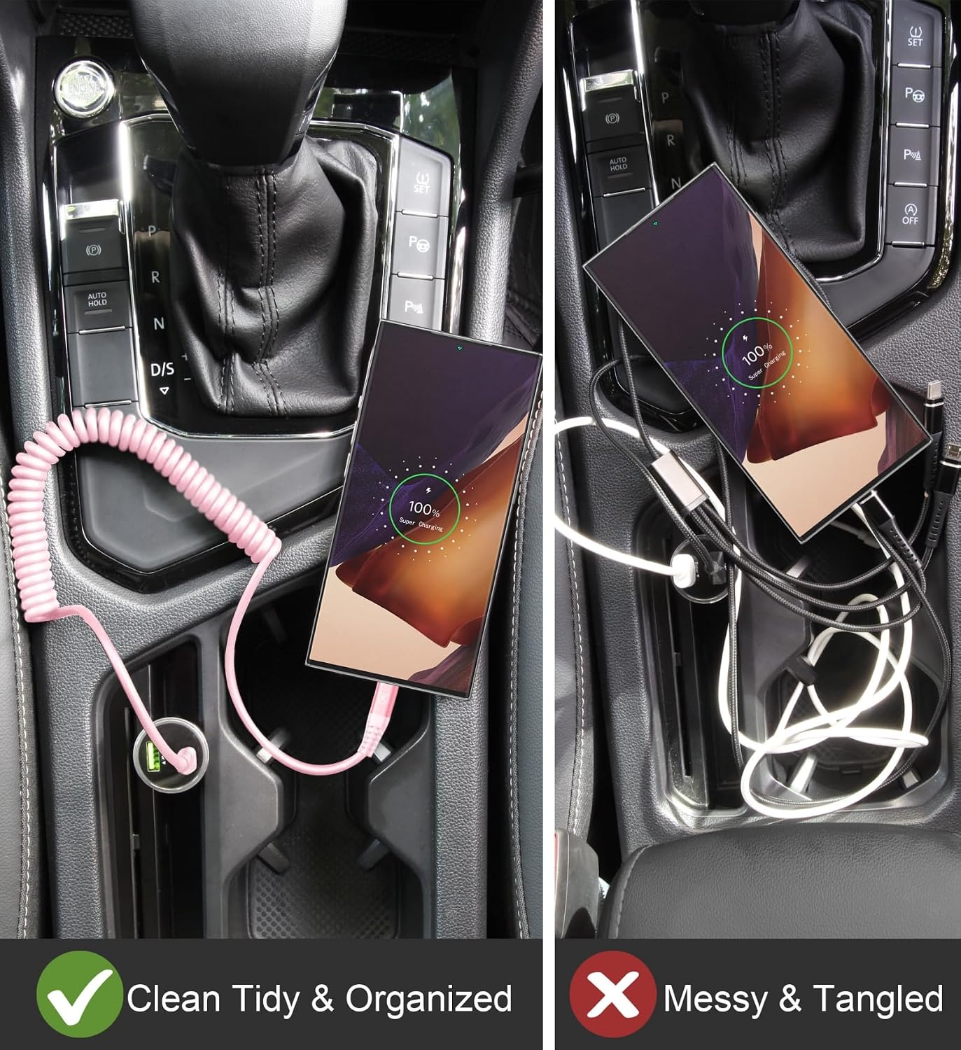 USB A to C Cable Fast Charging 3FT for Car, 2Pack USB Type C Charger Cable | iPhone USB-C Cord Compatible with iPhone 17/16/15/Plus/Pro Max/Samsung Galaxy S26 S25 S23/Carplay/Android Auto-Pink