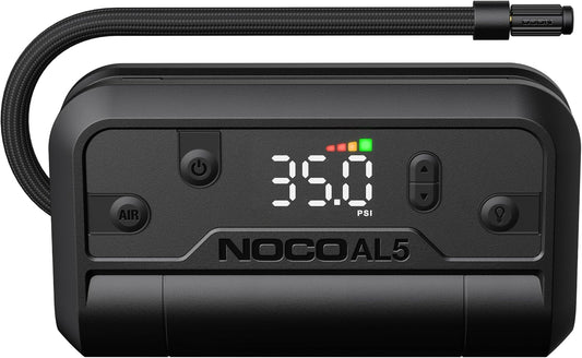 NOCO Air AL5 17 LPM 12V Cordless Tire Inflator & Portable Air Compressor | Inflates 0-40 PSI in 7 Minutes, 130 PSI, Digital Gauge & Auto-Shutoff, USB-C Rechargeable Power Bank, Tires up to 31 Inches