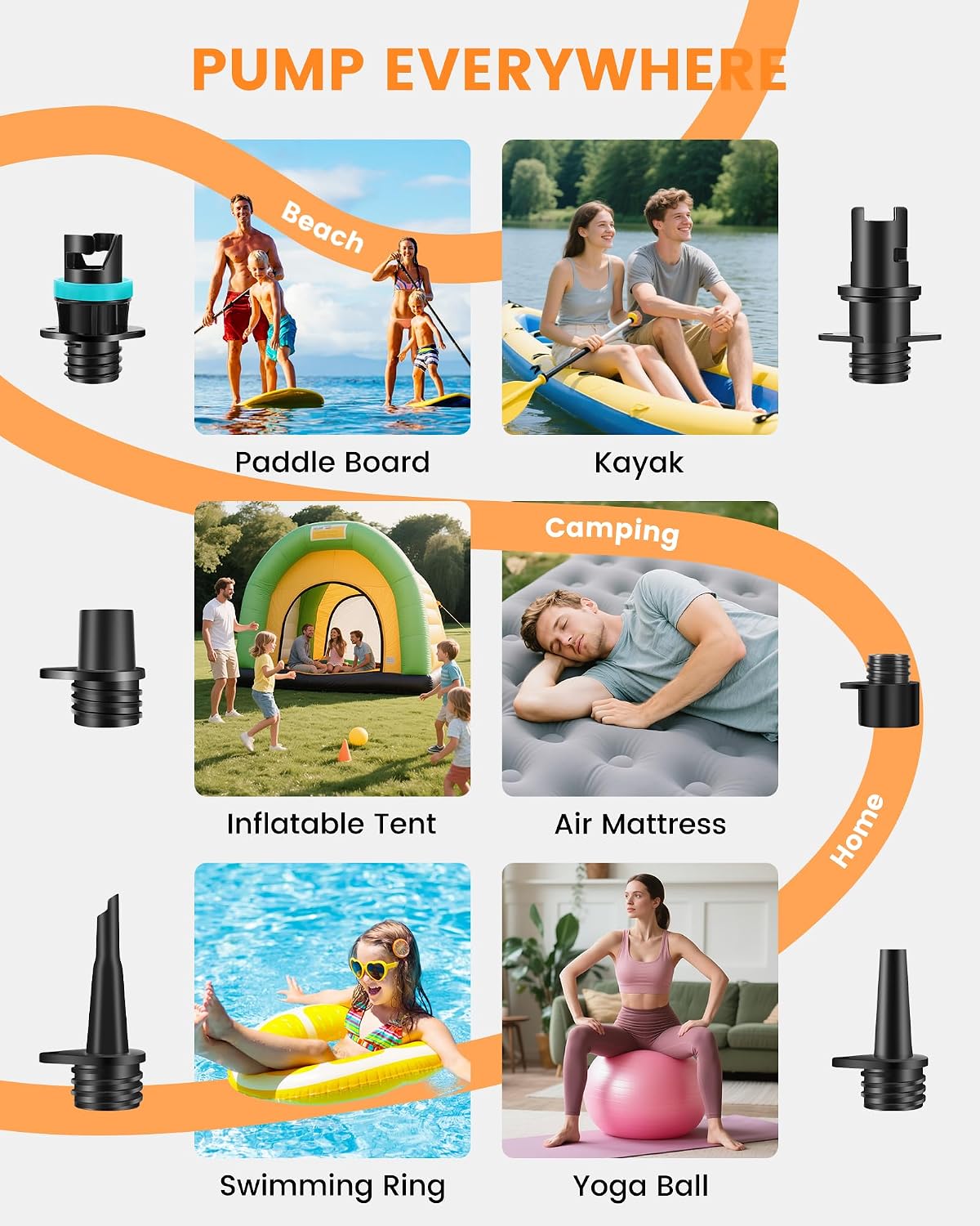 Rechargeable Electric Paddle Board Pump - 20PSI Portable 13500mAh Battery USB-C SUP Air Pump with 50% Faster Inflation for Inflatables, Kayaks, Tents, Boats, Pool