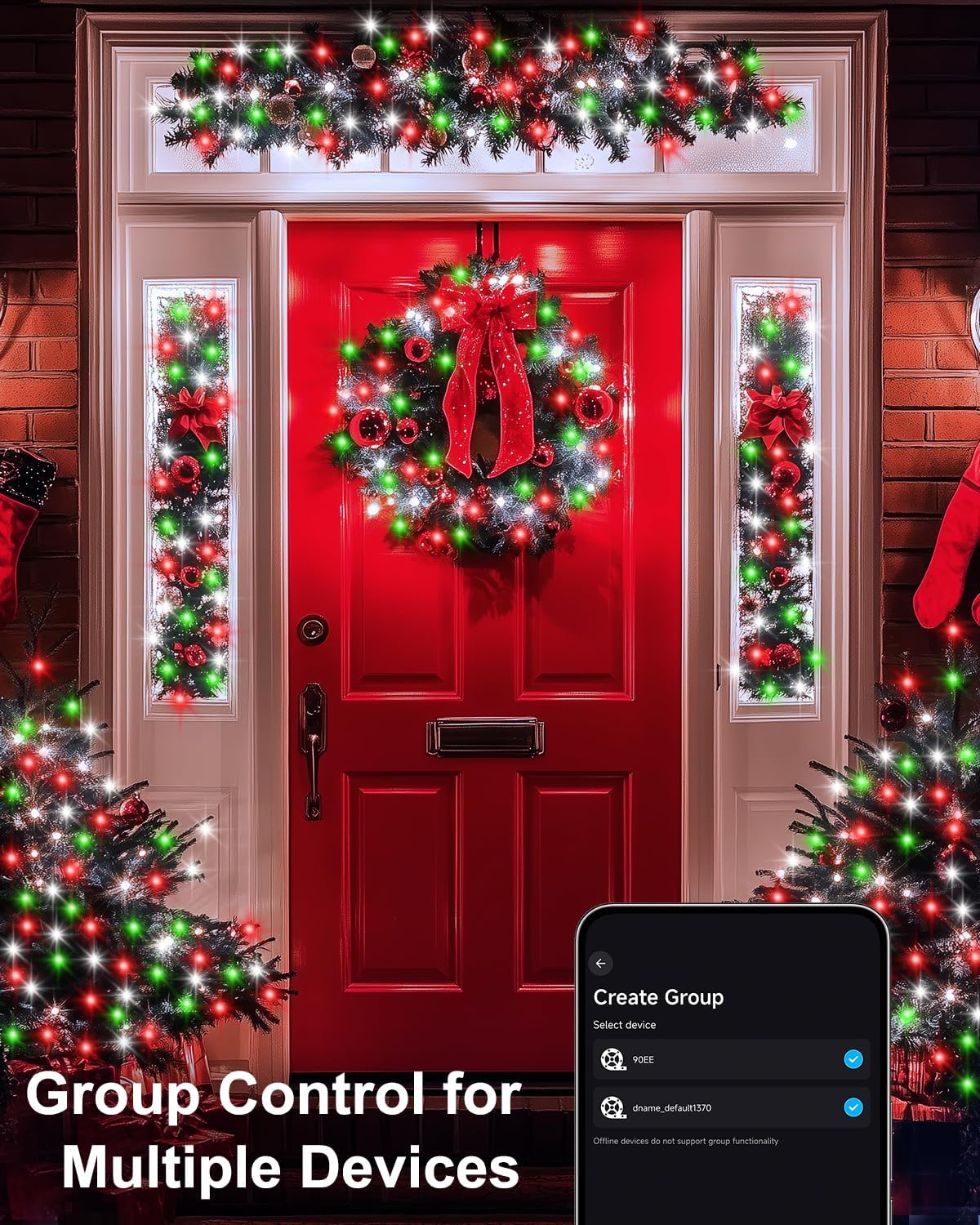 echosari Smart Fairy Lights 33Ft 100 LED USB (Color Changing) | APP & Remote Control, Music & Mic Sync, USB Powered, Flexible, for Holiday & Party Decor