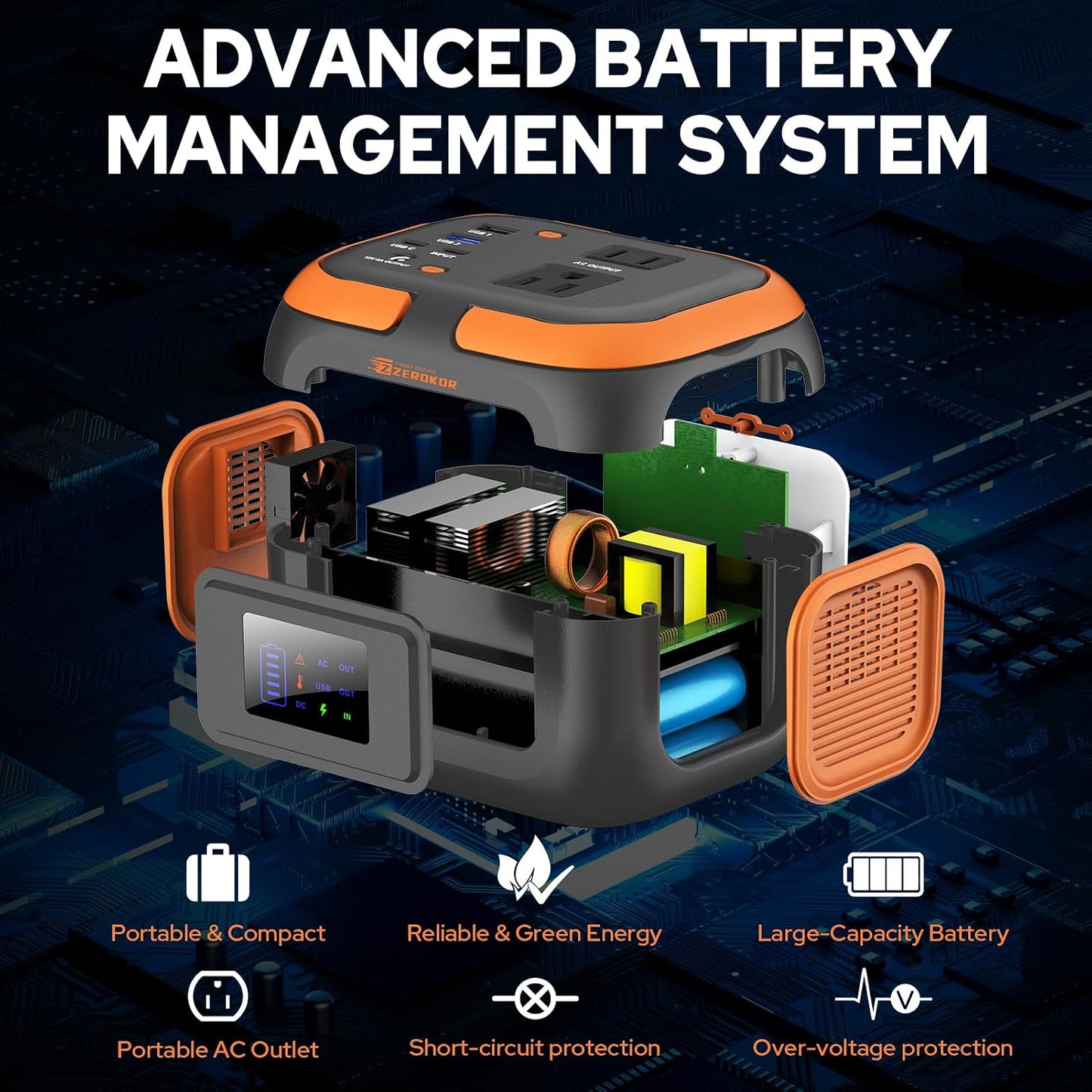 Portable Power Station 120W, 110V Power Bank with DC AC Outlet | DC 12V, 97.6Wh Portable External Battery Power Pack Generator with USB C Input for Camping Home Van Life Adventure Backup