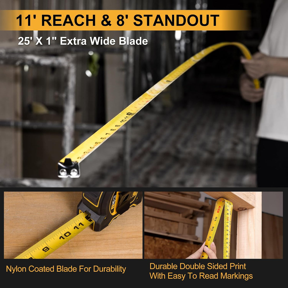 PREXISO 2-in-1 Laser Tape Measure 135Ft Rechargeable Laser Measurement Tool | 16Ft Measuring Tape with Movable Magnetic Hook - Pythagorean, Area, Volume, Ft/Ft+in/in/M Unit NOT Digital