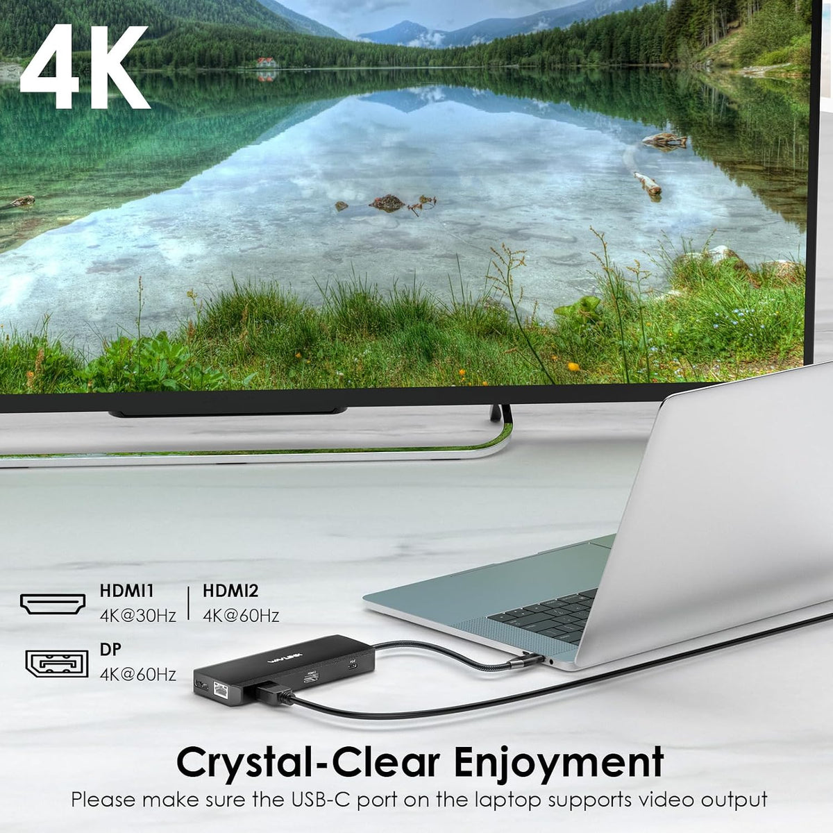WAVLINK Laptop Docking Station Dual Monitor/Triple Display for Windows OS