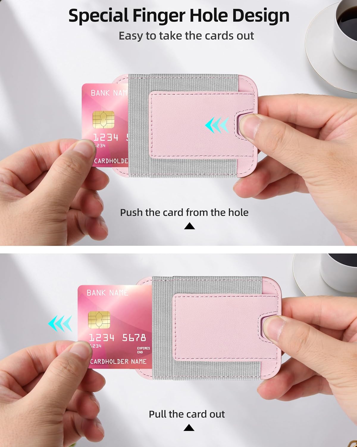Upgraded for Magsafe Wallet, 7 Card Holder, RFID Blocking, Strongest Magnet | Magnetic Wallet for iPhone 17/16/15/14/13/12 Series, for iPhone Magsafe Wallet with 2 Card Slots, Vegan Leather, Baby Pink