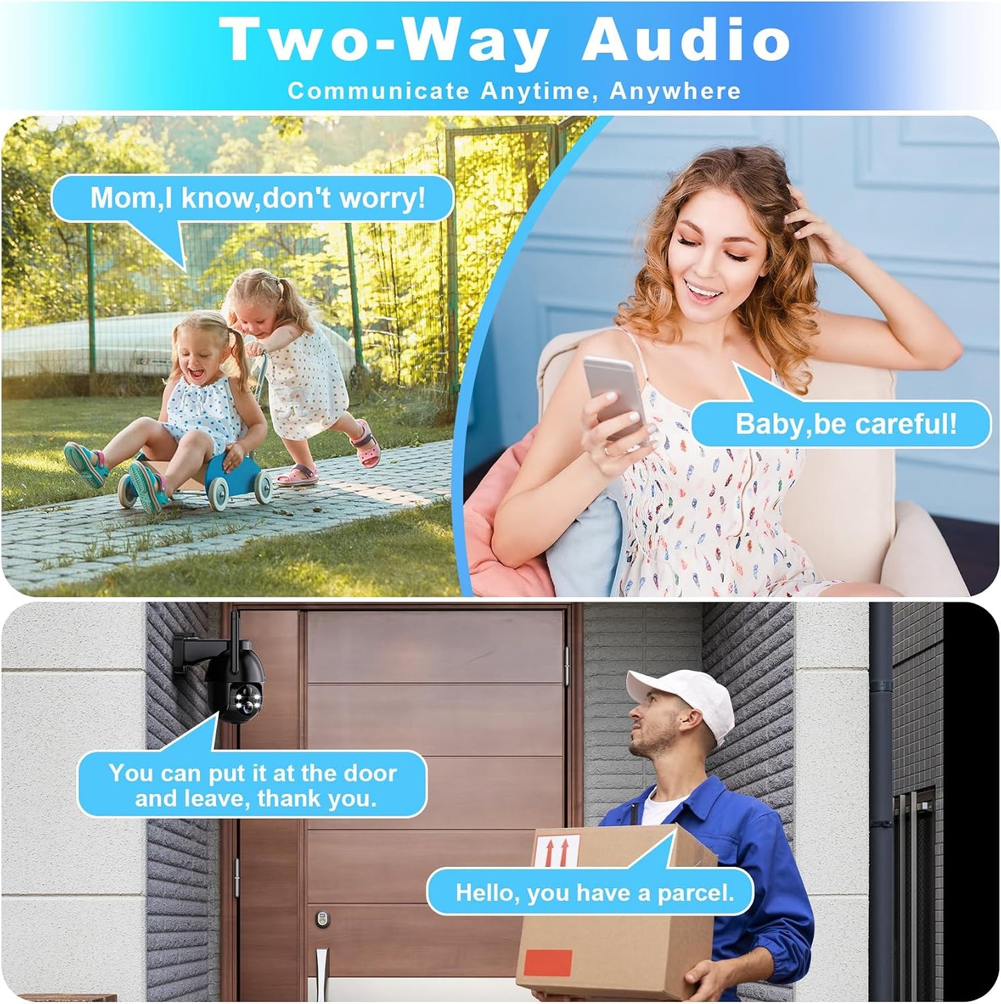 SeeVision Solar Security Cameras Wireless Outdoor, 2K PTZ WiFi 3MP Indoor Security Camera for Home with Spotlight, PIR Motion Detection,Siren, Color Night Vision, 2-Way Talk, SD/Cloud Storage