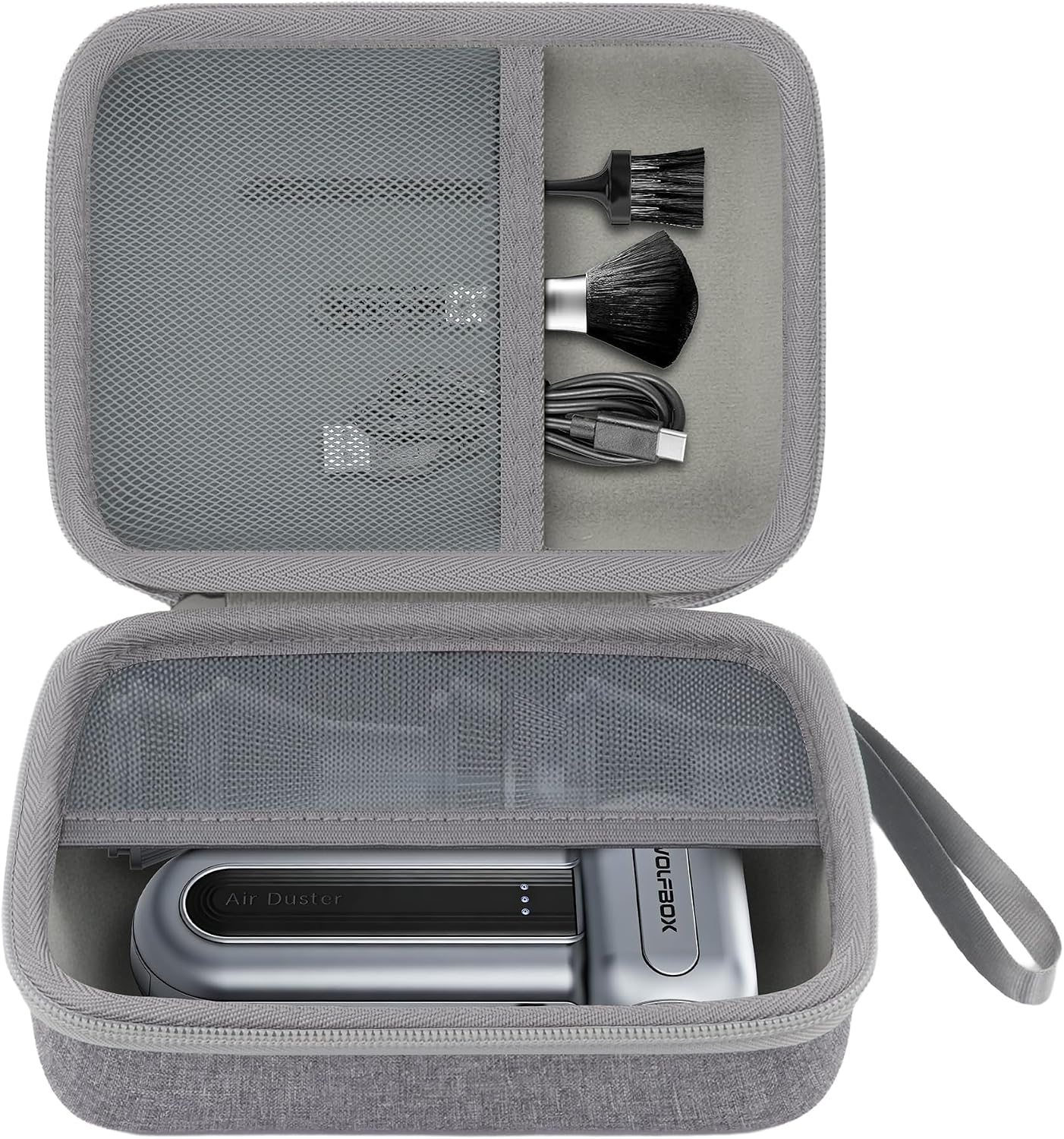 Hard Storage Case for WOLFBOX MF100/MF50/MF60/70 Electric Air Duster | Shockproof, Anti-crush, Mesh Pocket, Accessory storage, Not losing accessories, Protective Storage Box, Gray Case