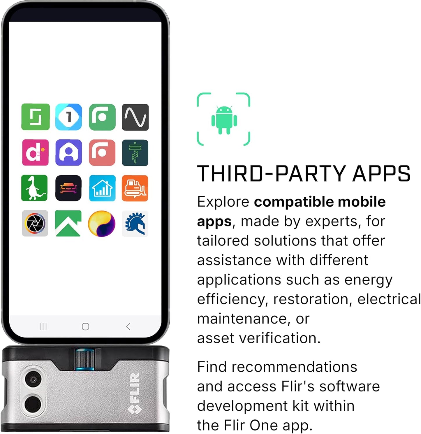 Flir One Thermal Imaging Camera for Android USB-C, 240x180 MSX | Samsung/Pixel USB-C, 80x60 native IR, MSX, inspection guides, 1.5m drop, case, USB cable