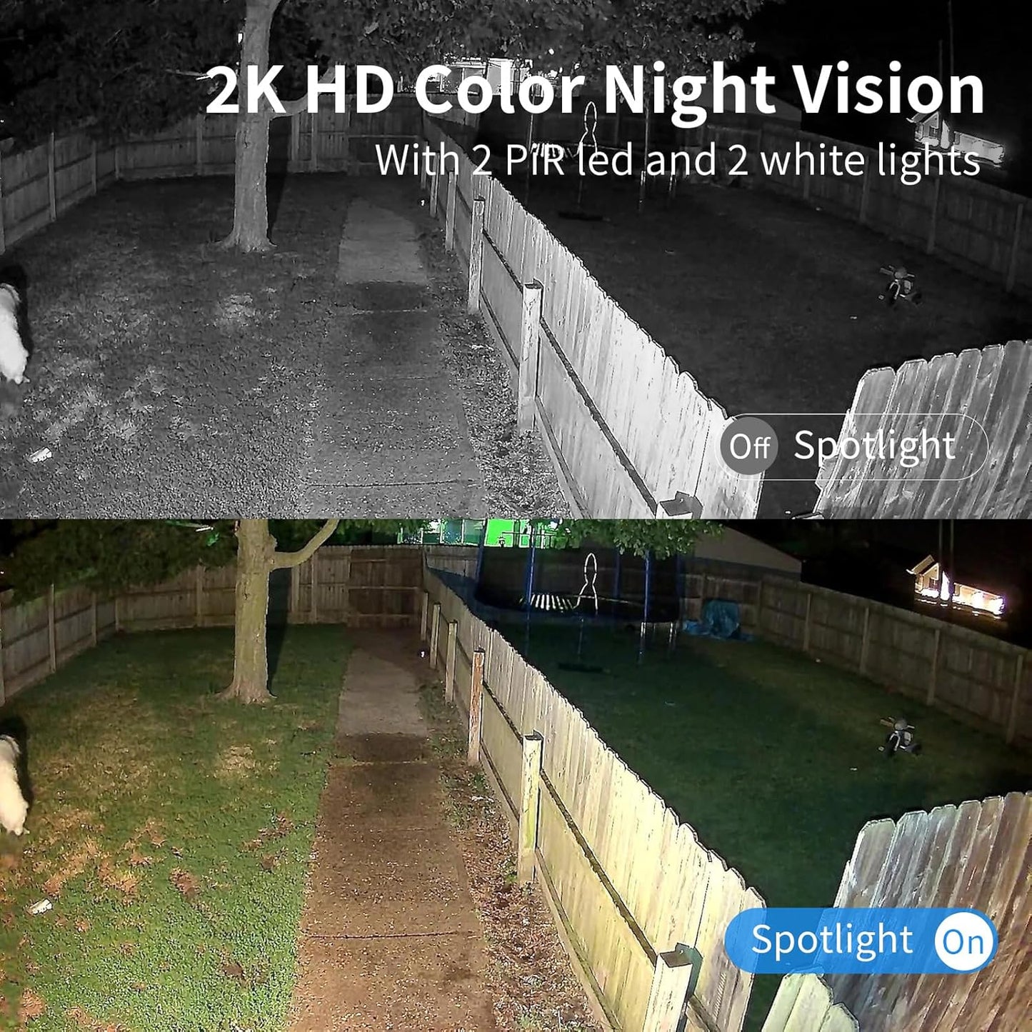 Security Cameras Wireless Outdoor, Battery Powered 2k WiFi Cameras for Home Security, Spotlight Color Night Vision, AI Motion Detection, Siren, Weatherproof, 2-Way Talk, Playback, SD/Cloud Storage