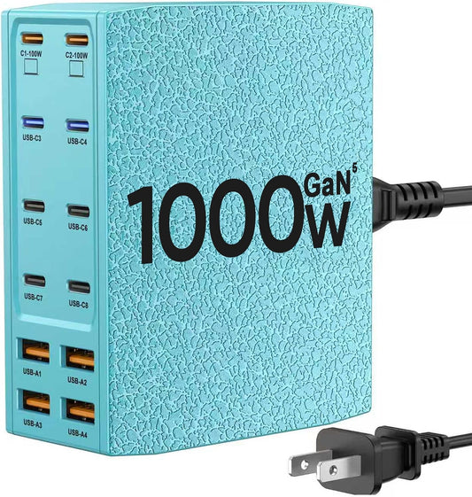 1000W USB Charging Station,12-Port USB C Charger Block with Dual 100W PD