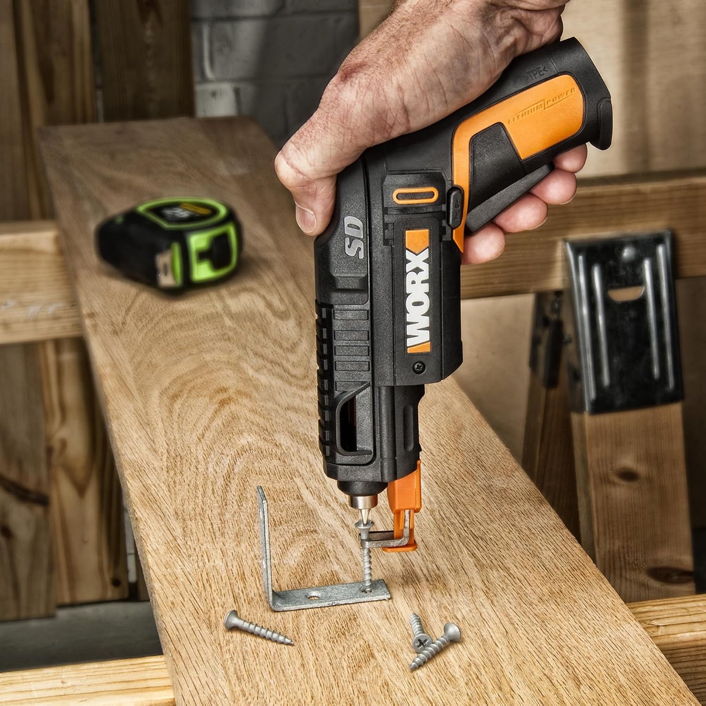 WORX Cordless Screwdriver, 4V 6-Bit Set with Screw Holder, WX255L.5 | Rapid-Reload Cartridge for Fast Changes, One-Handed Screw Holder, Rechargeable Battery, LED Light and USB Type-C Charger